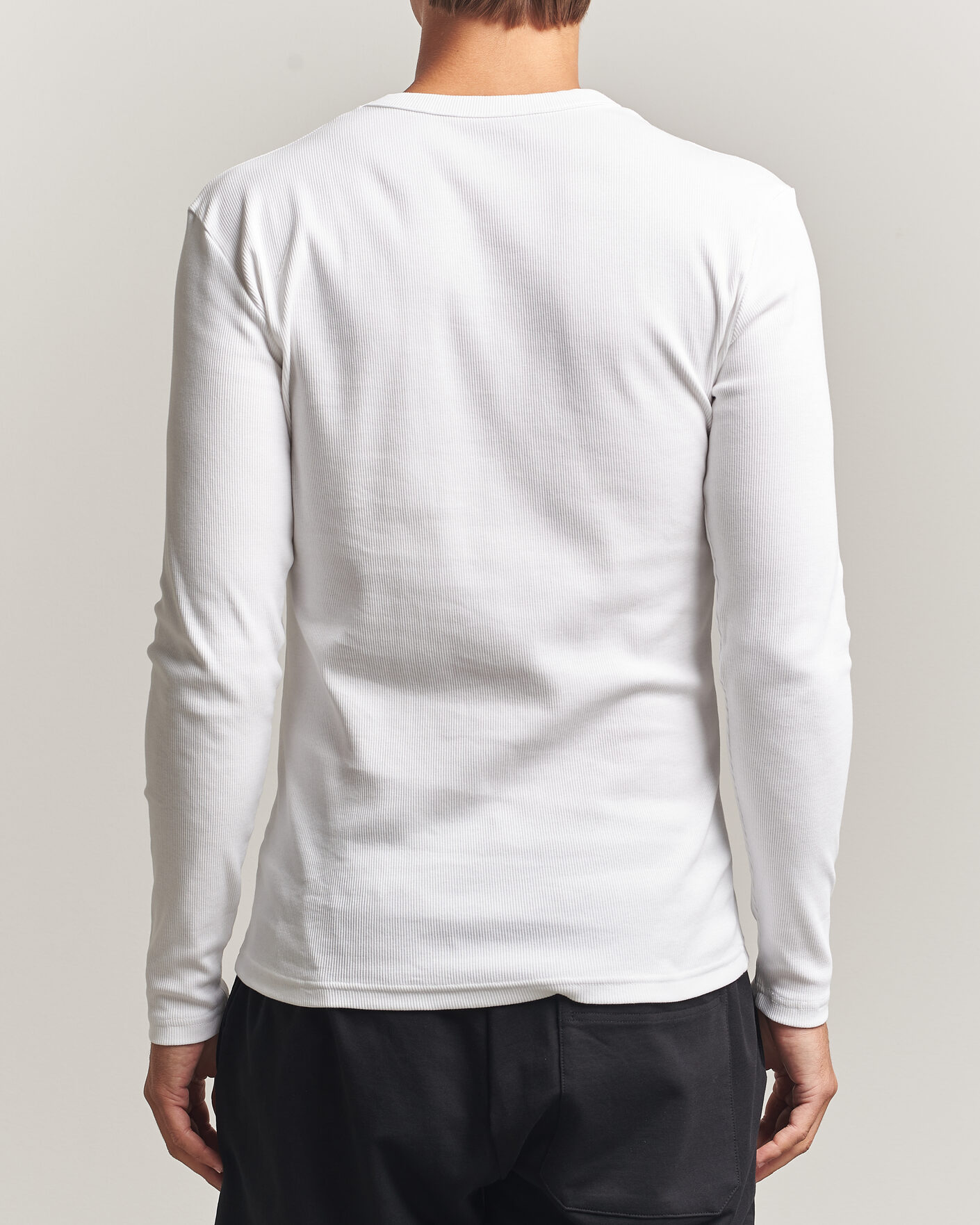 Men | T-Shirts | Bread & Boxers | Ribbed Long Sleeve T-Shirt White