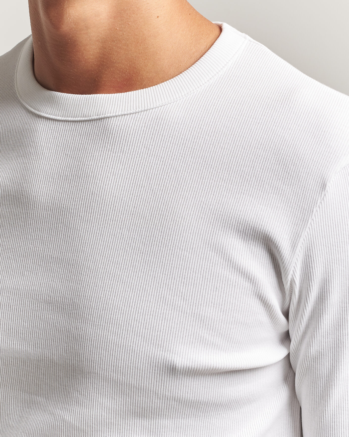 Men | T-Shirts | Bread & Boxers | Ribbed Long Sleeve T-Shirt White