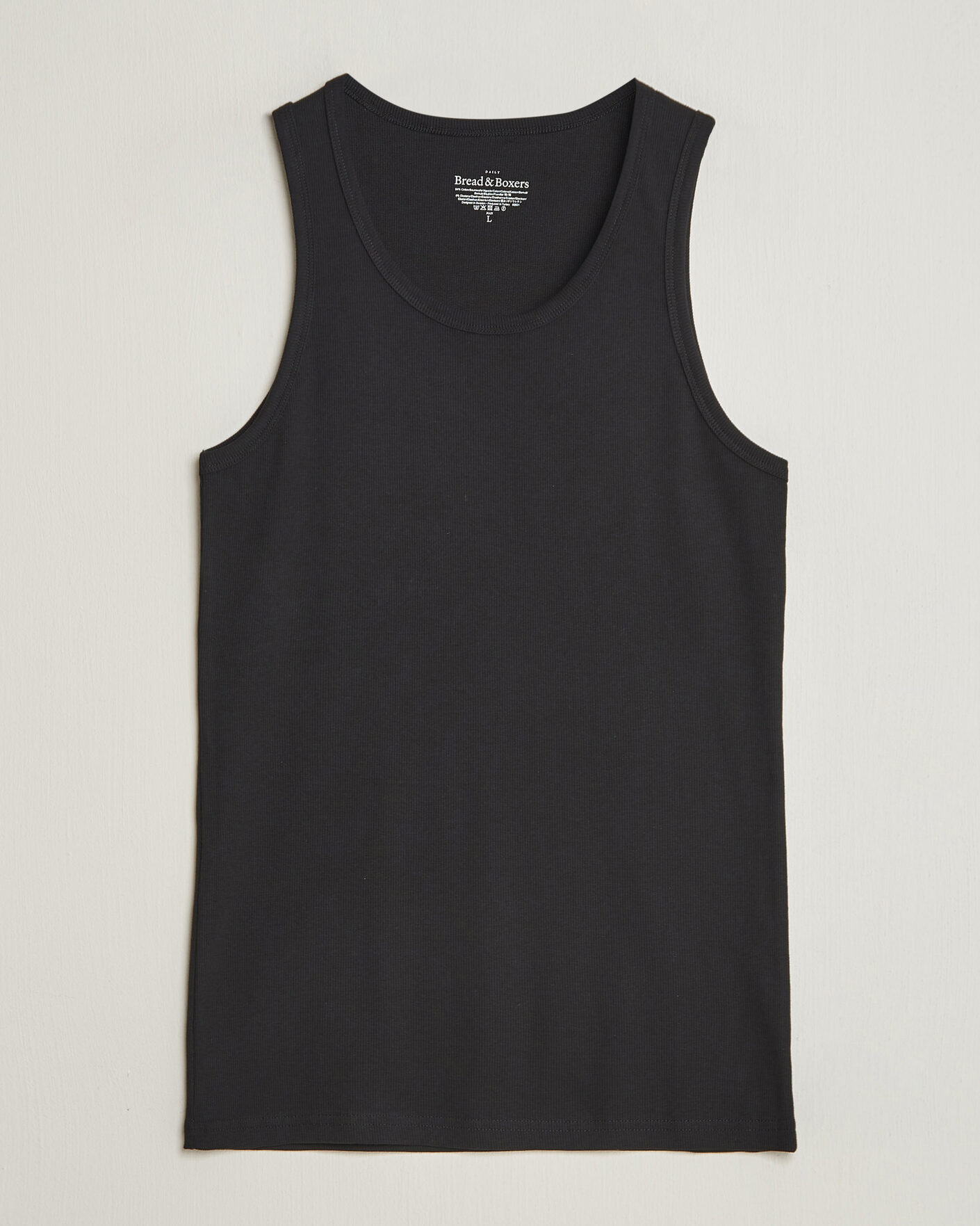 Men | T-Shirts | Bread & Boxers | 2-Pack Ribbed Tank Black