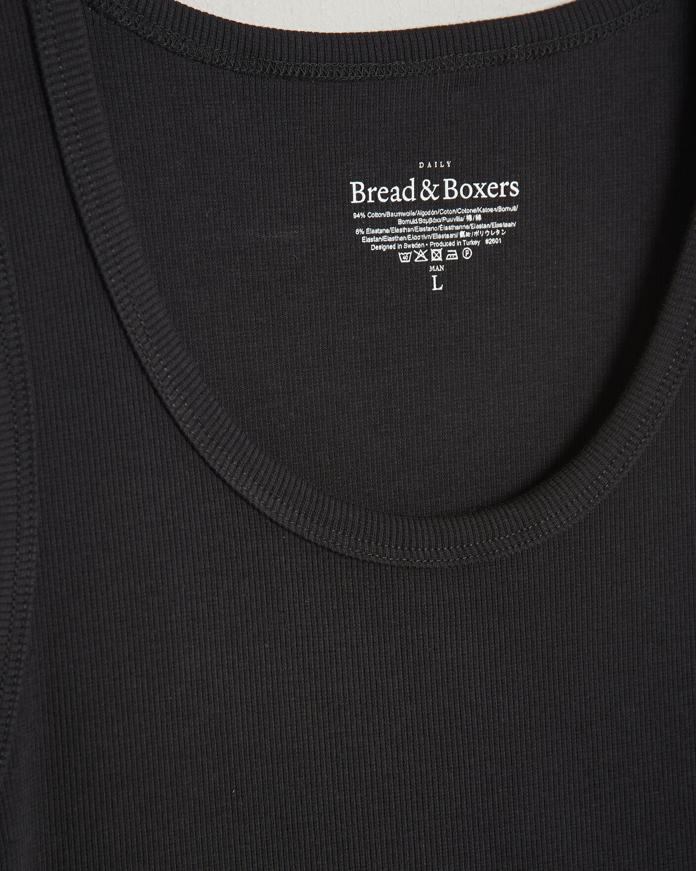 Men | T-Shirts | Bread & Boxers | 2-Pack Ribbed Tank Black