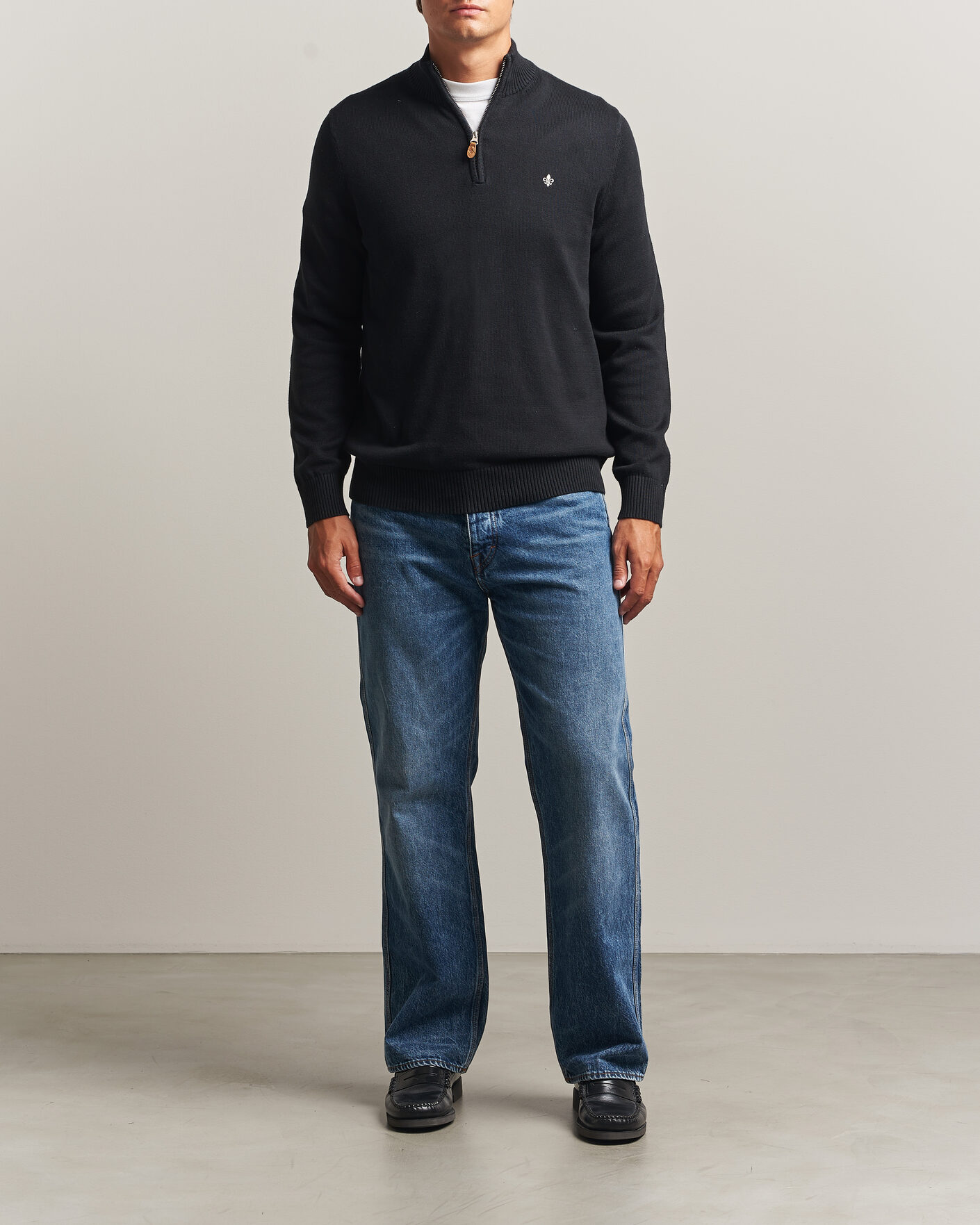 Men | Sweaters & Knitwear | Morris | Darmon Half Zip Black