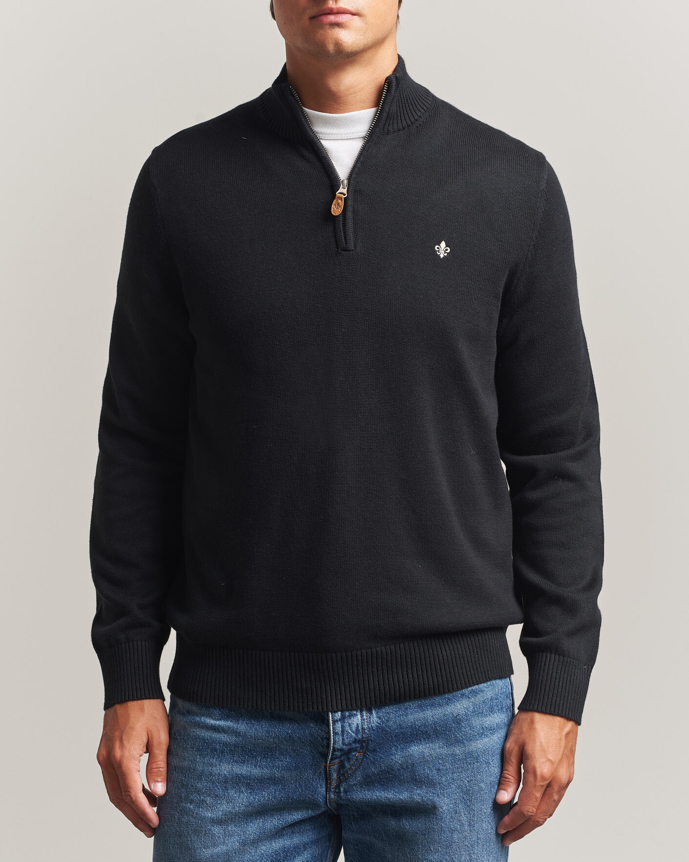 Men | Sweaters & Knitwear | Morris | Darmon Half Zip Black