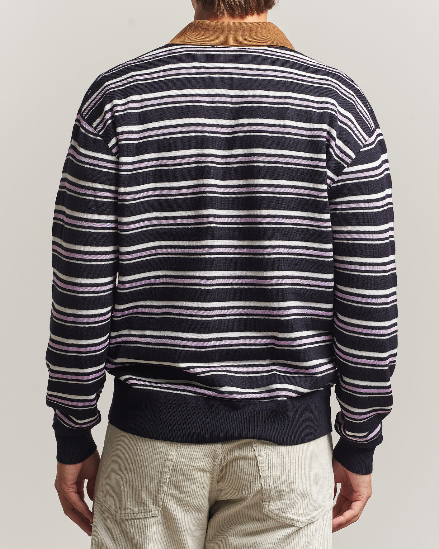 Men | Sweaters & Knitwear | Drôle de Monsieur | Striped Knitted Rugger Navy Multi