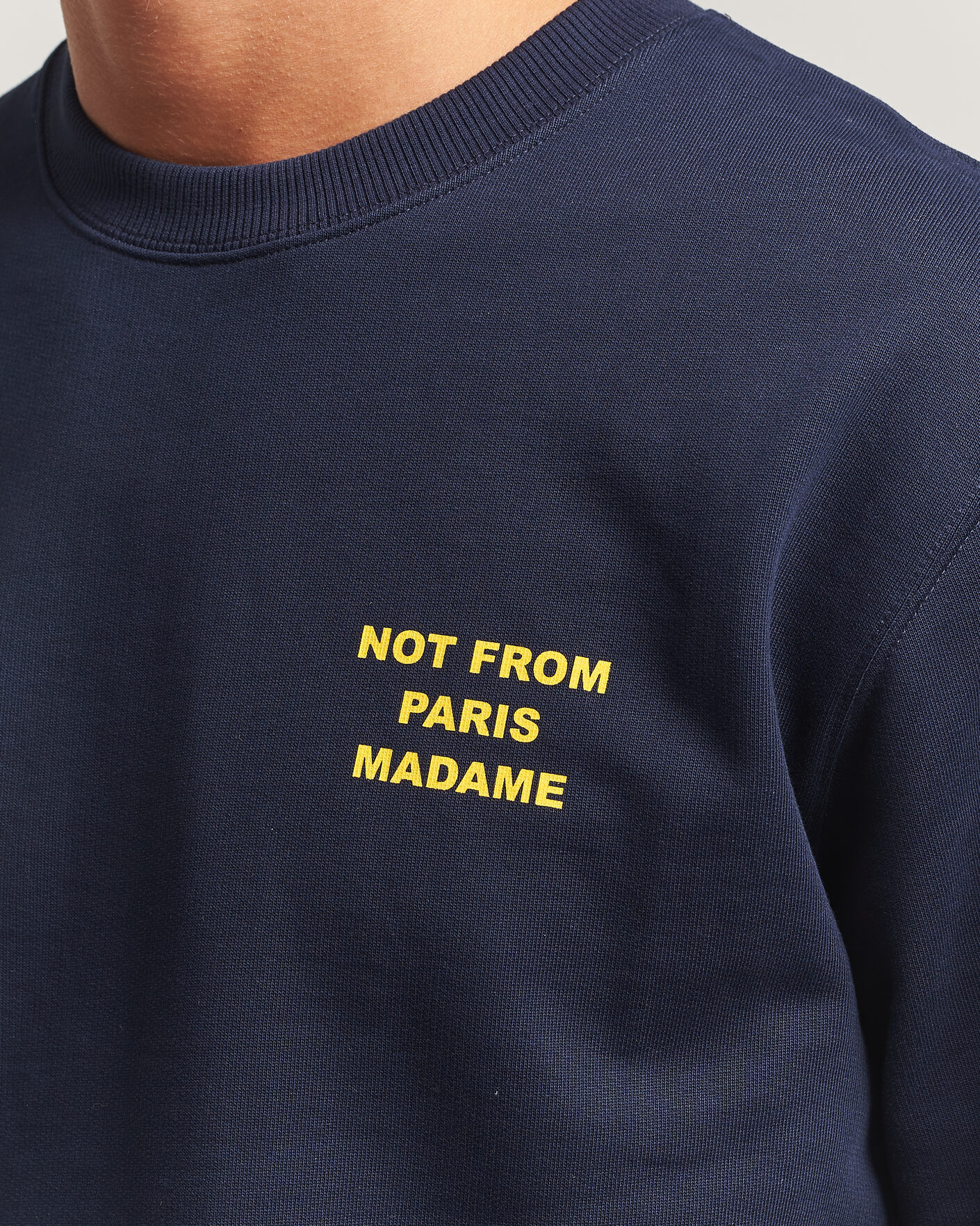 Men | Sweaters & Knitwear | Drôle de Monsieur | Bold Slogan Sweatshirt Navy
