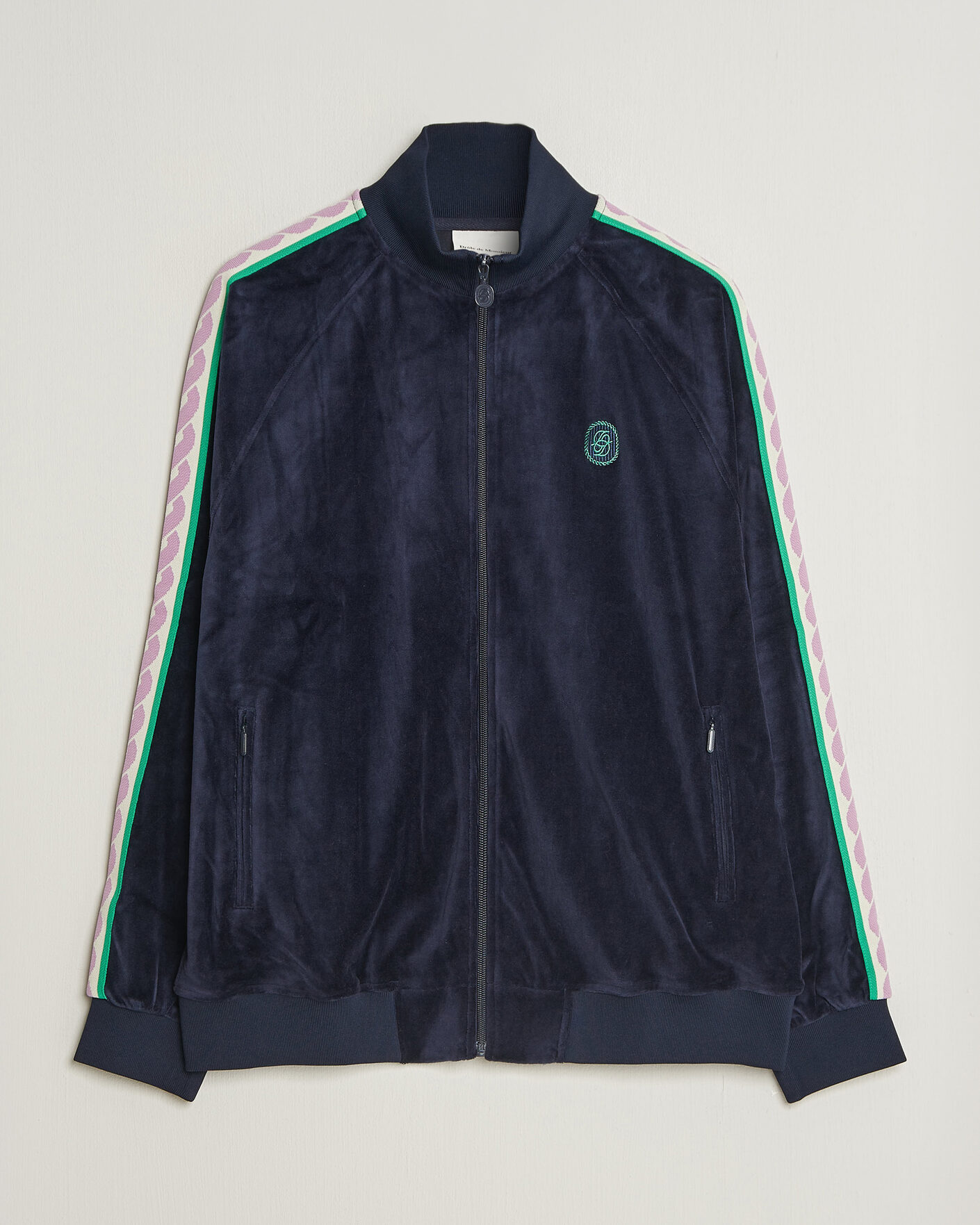 Men | Sweaters & Knitwear | Drôle de Monsieur | Survêtement Velours Track Jacket Navy