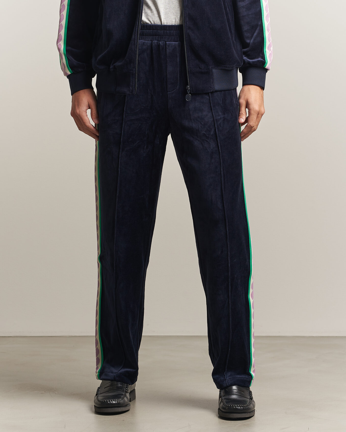Men | Trousers | Drôle de Monsieur | Survêtement Velours Track Pants Navy