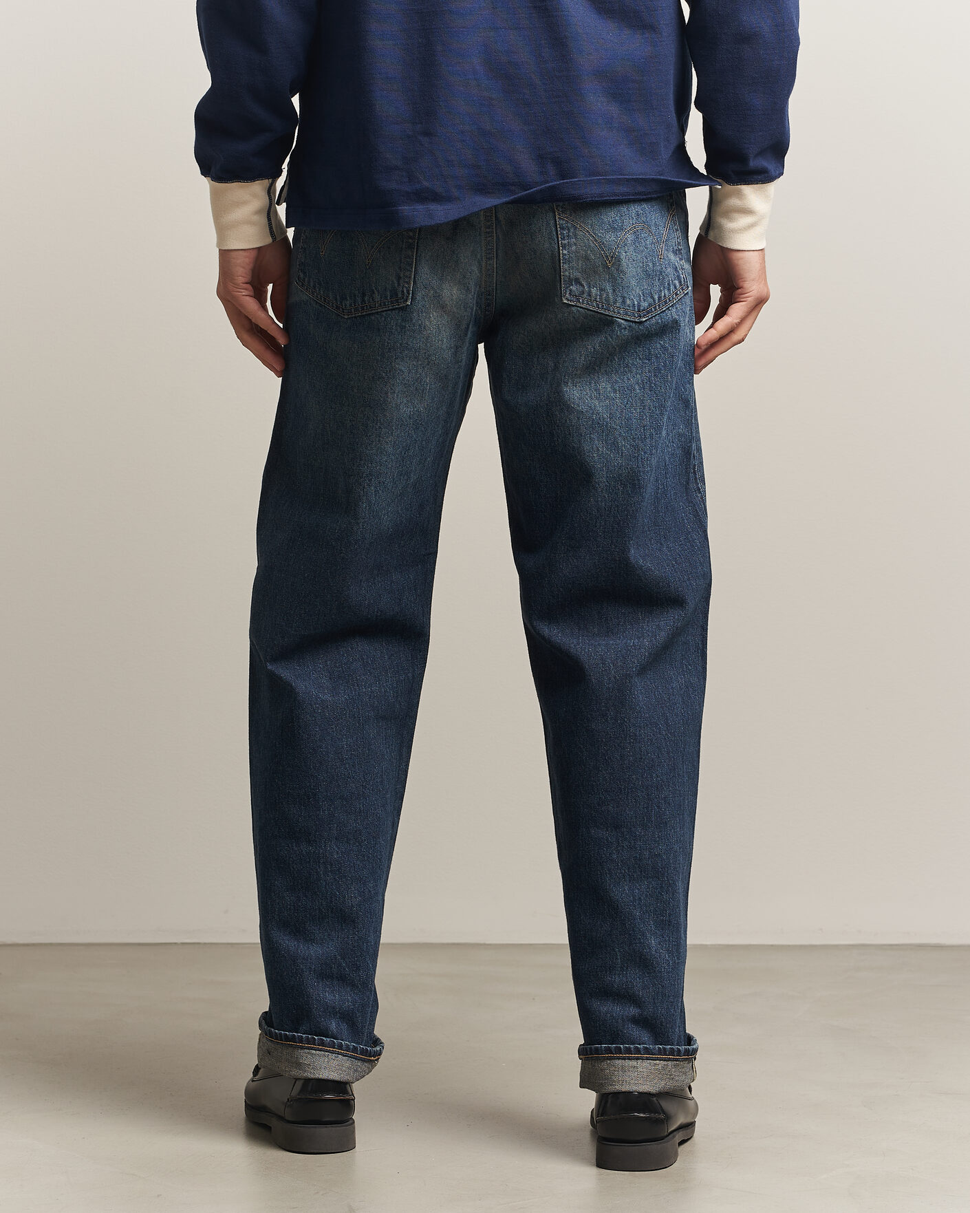 Men | Trousers | EDWIN | Loose Straight Rainbow Selvage Jeans Dark Used