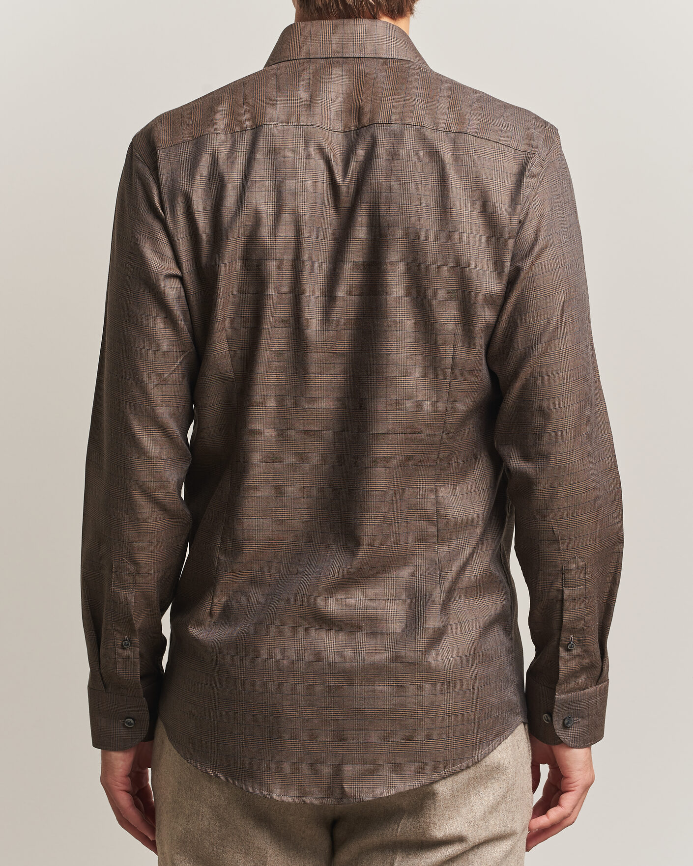 Men | Shirts | Eton | Slim Fit Signature Flannel Checked Shirt Dark Brown