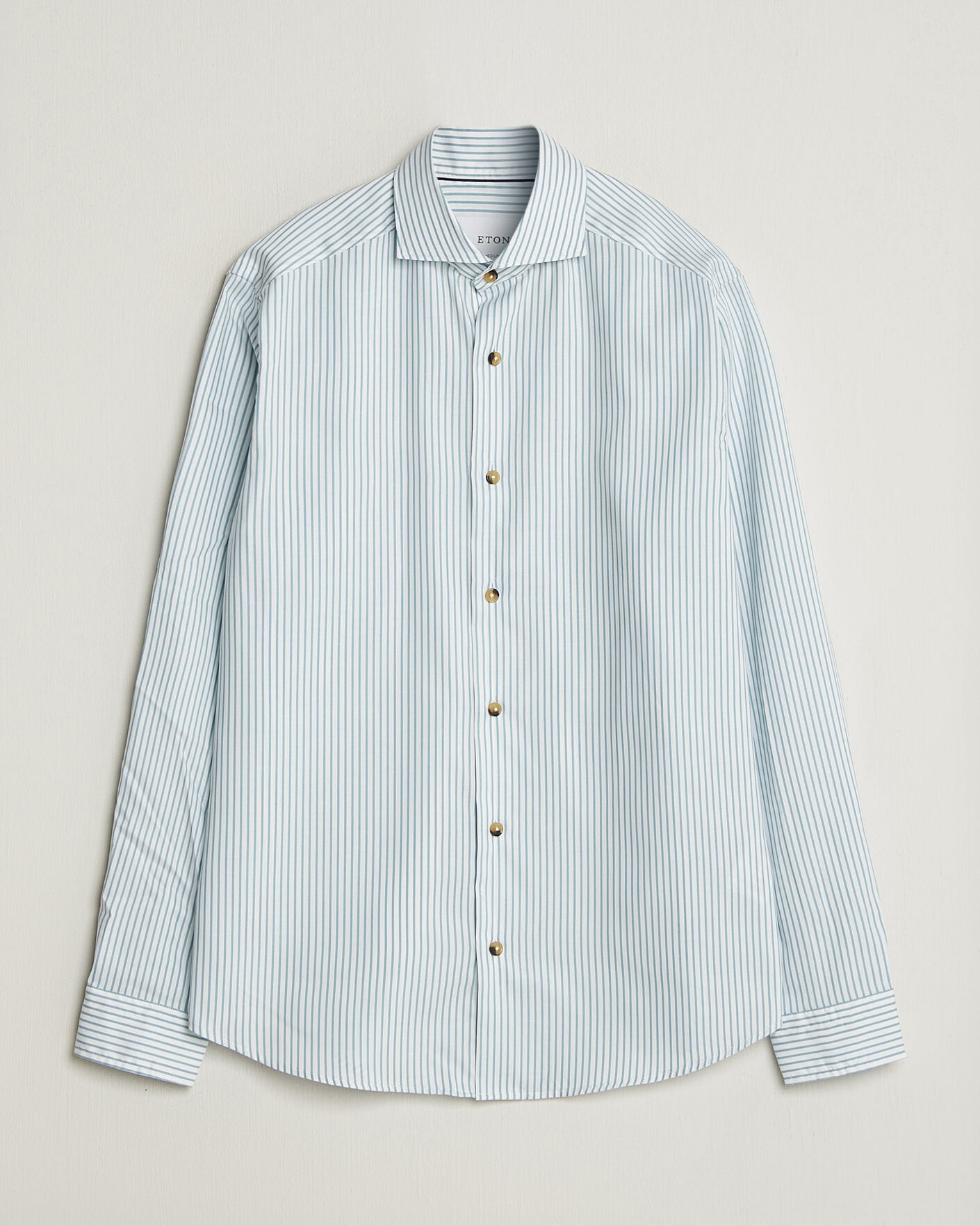 Men | Shirts | Eton | Casual Fit Signature Oxford Striped Shirt Mid Blue