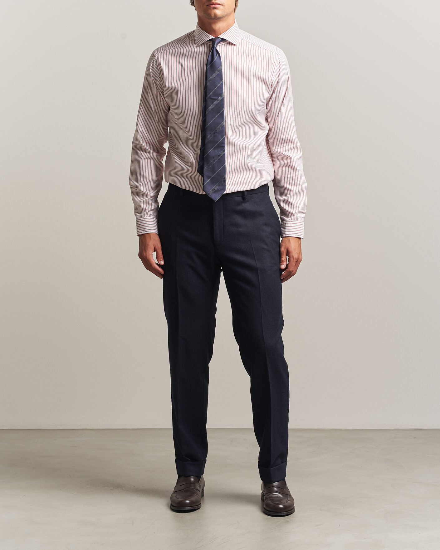 Men | Shirts | Eton | Casual Fit Signature Oxford Striped Shirt Orange