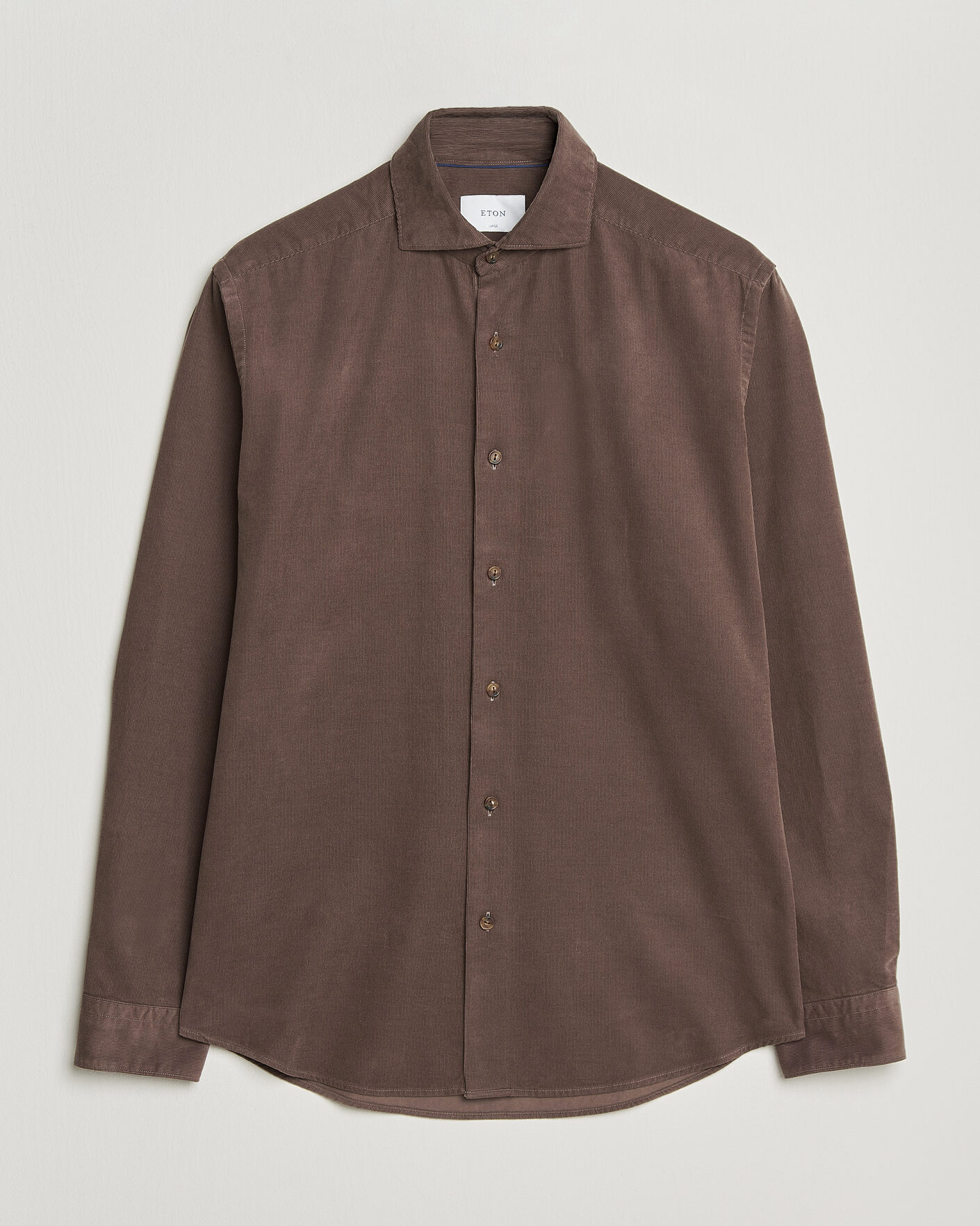 Men | Shirts | Eton | Casual Fit Corduroy Shirt Dark Brown
