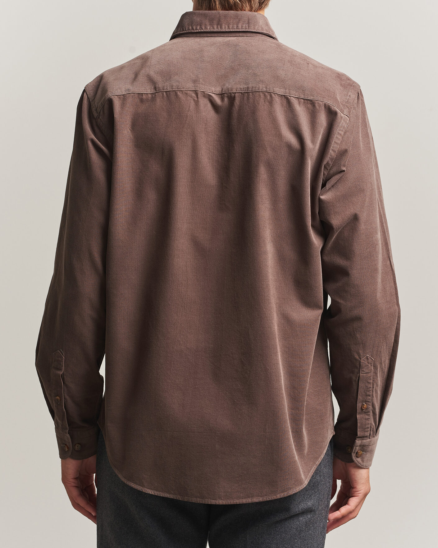 Men | Shirts | Eton | Casual Fit Corduroy Shirt Dark Brown