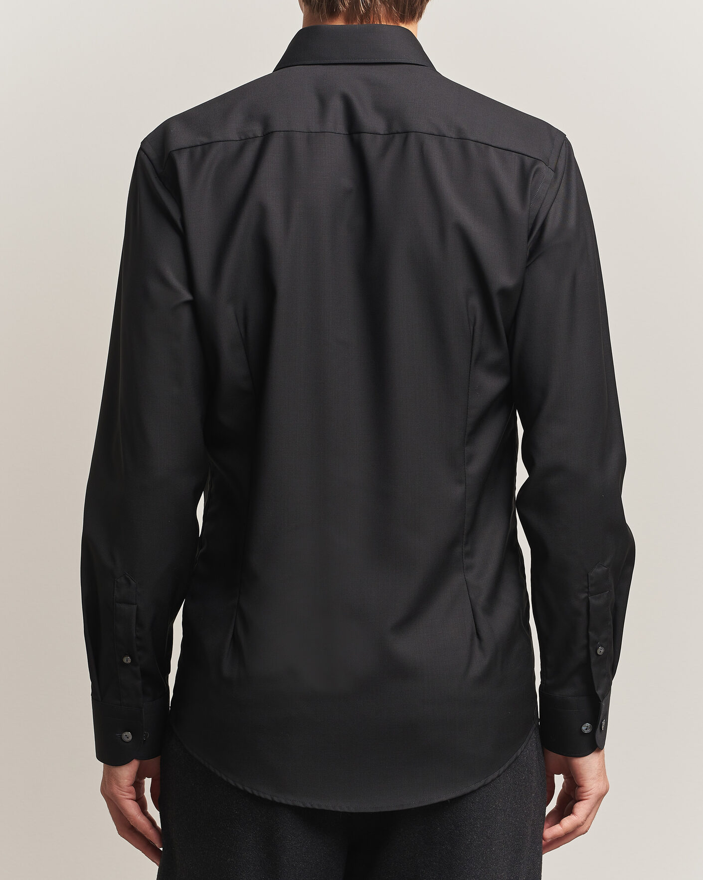 Men | Shirts | Eton | Slim Fit Merino Shirt Black