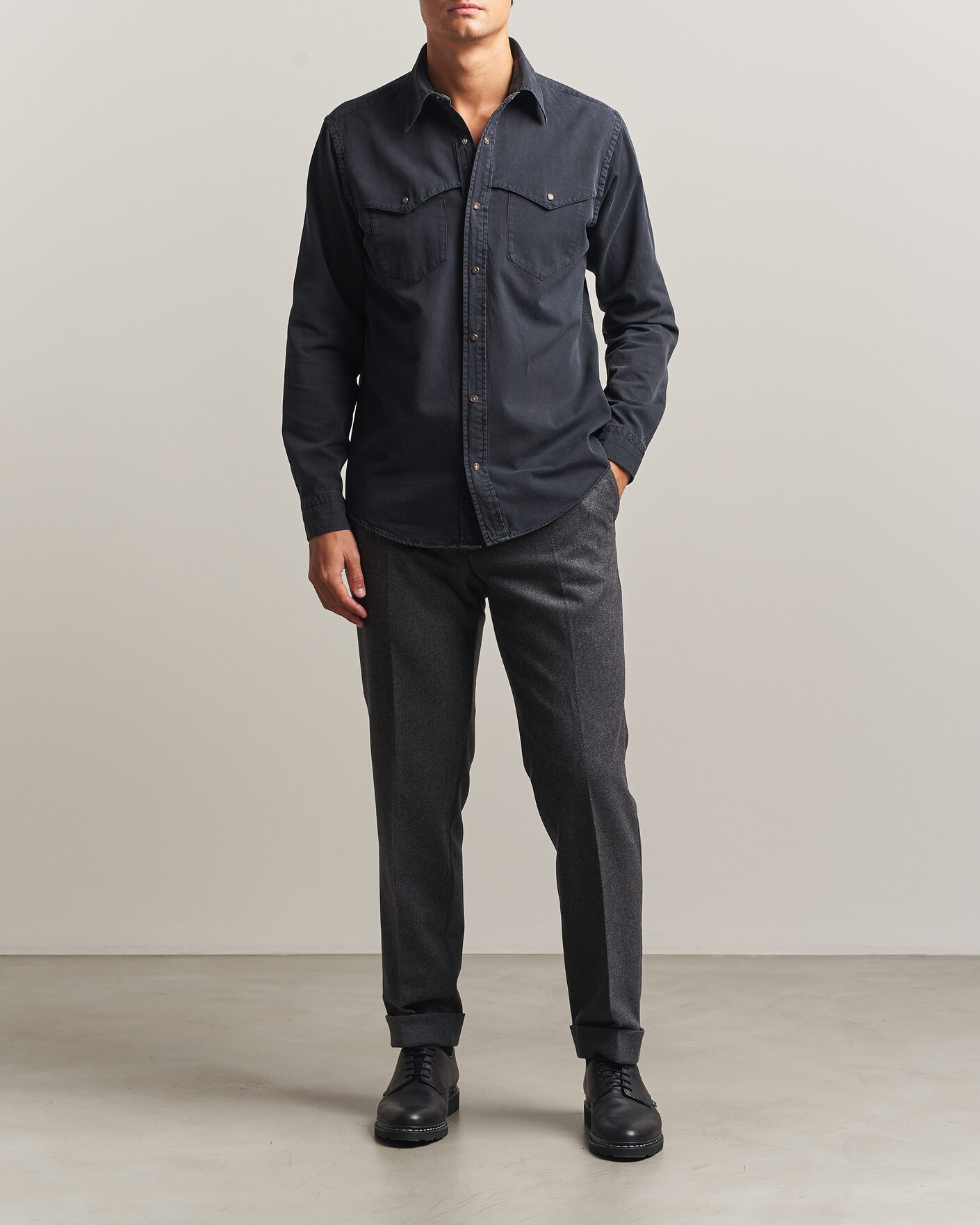 Men | Shirts | Eton | Indigo Western Shirt Black