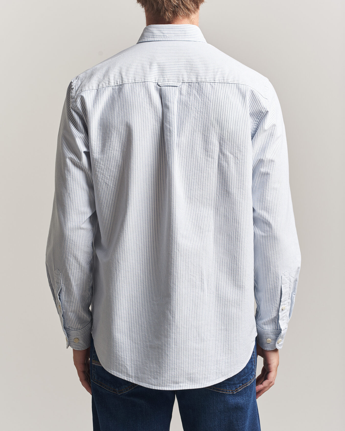 Men | Shirts | Eton | Regular Fit Ivy Oxford Striped Shirt Mid Blue