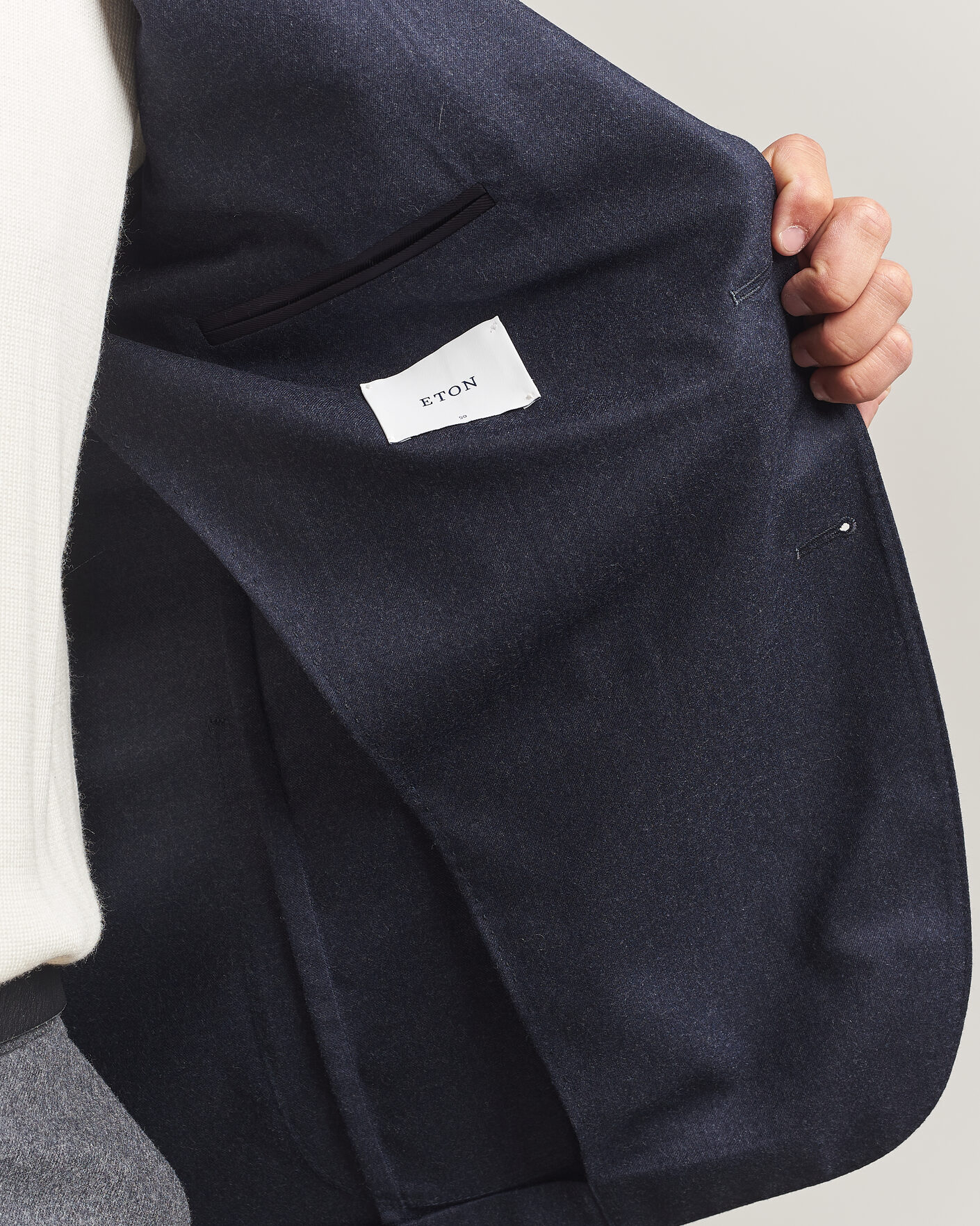 Men | Blazers | Eton | Wool Flannel Soft Jacket Navy Blue
