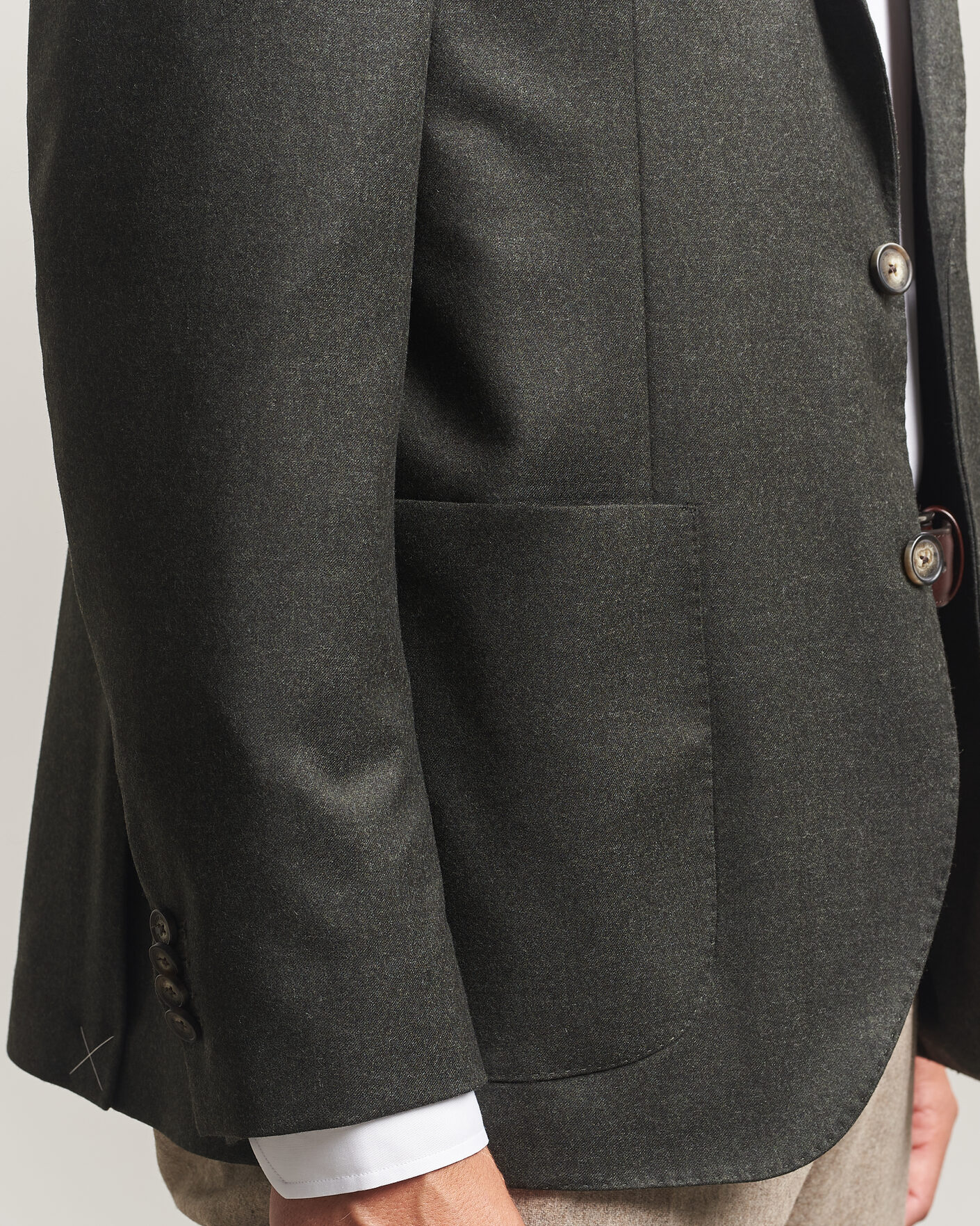 Men | Blazers | Eton | Wool Flannel Soft Jacket Dark Green