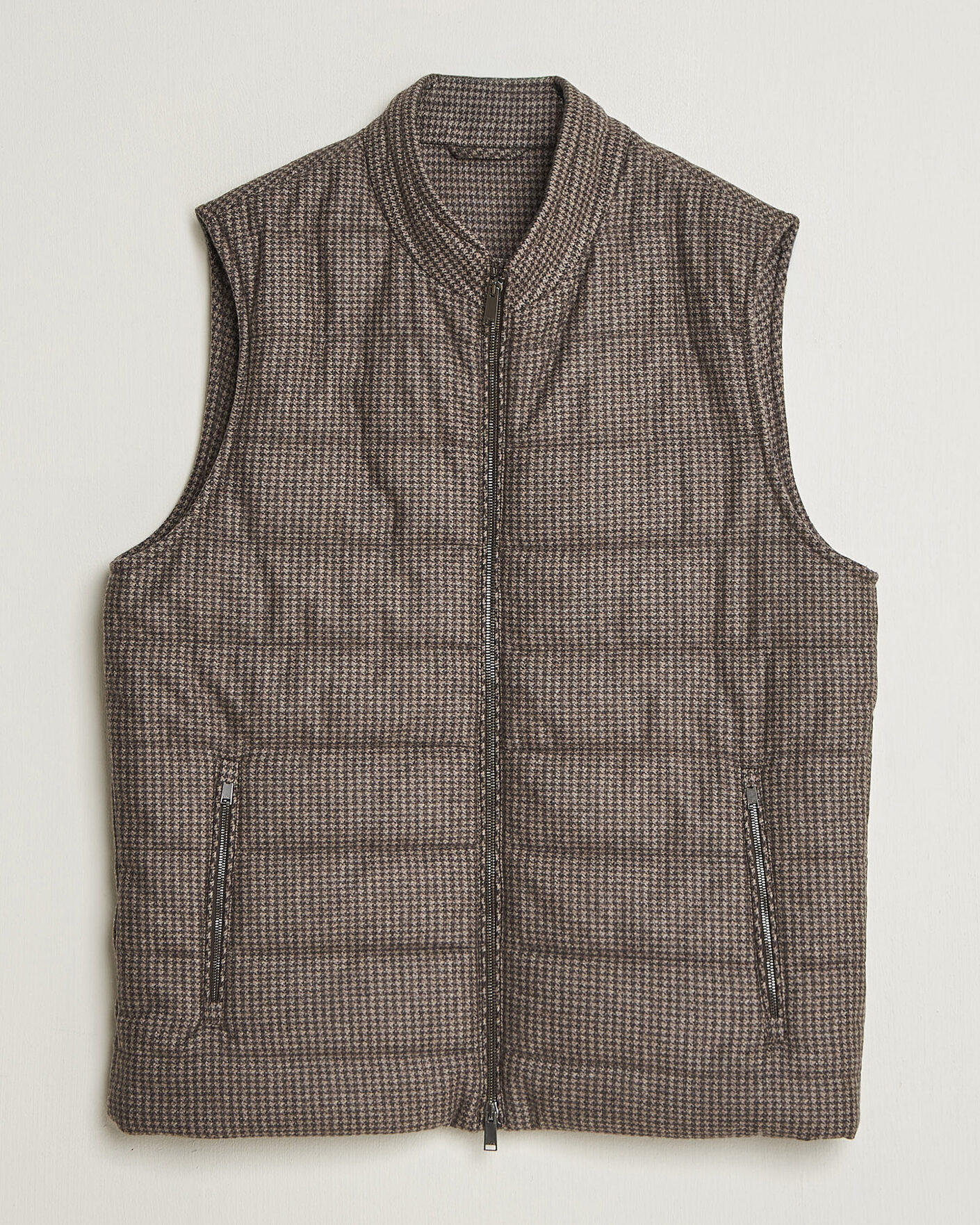 Men | Gilets | Eton | Wool/Cashmere Padded Vest Brown
