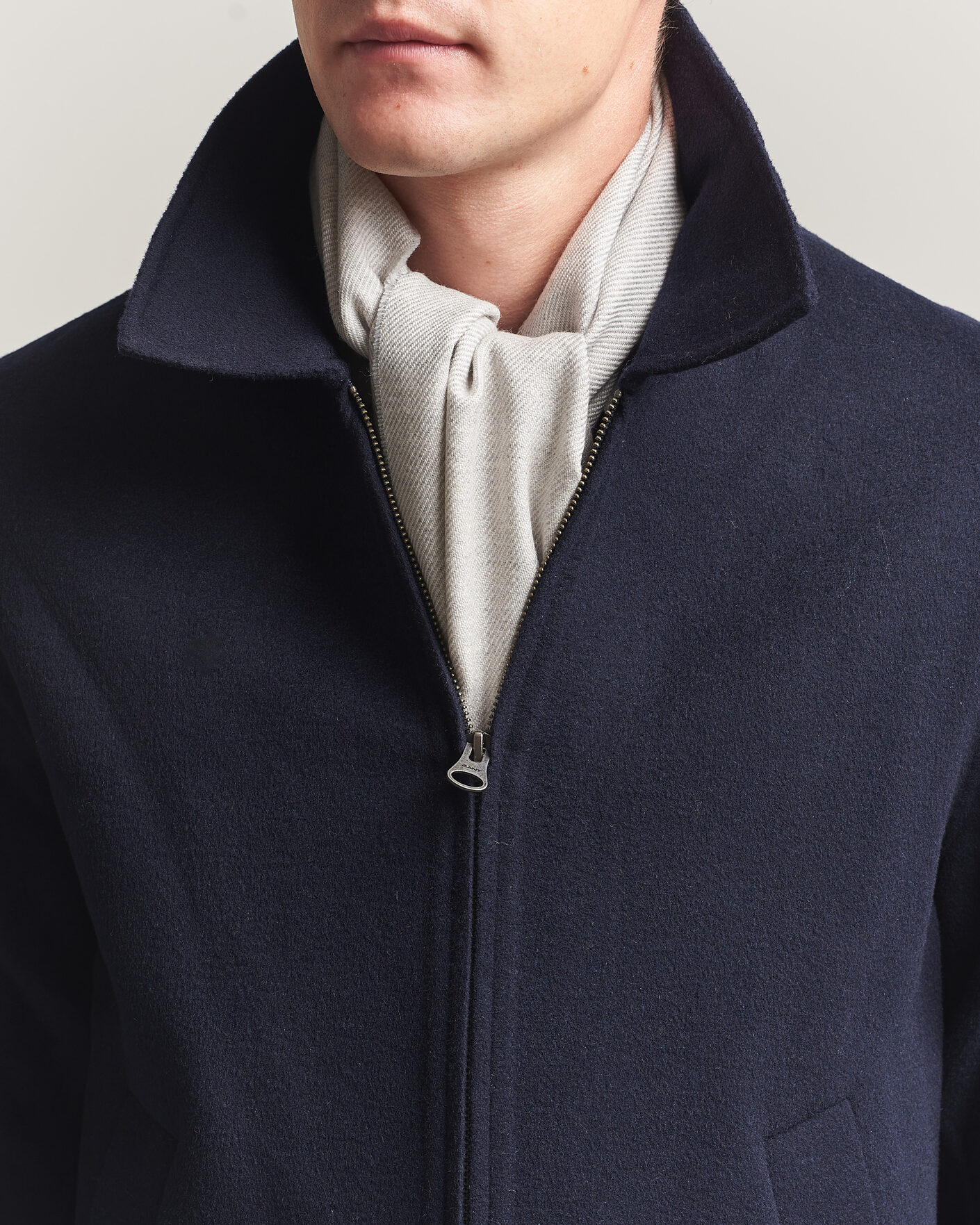 Men | Scarves | Eton | Twill Merino Wool Scarf Light Grey
