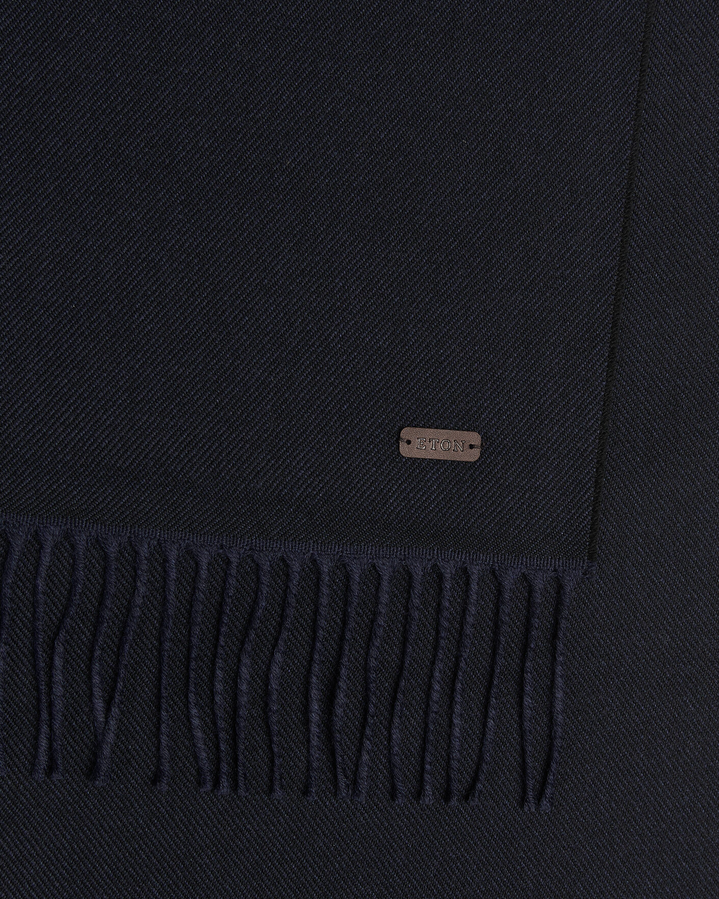 Men | Scarves | Eton | Twill Merino Wool Scarf Navy Blue