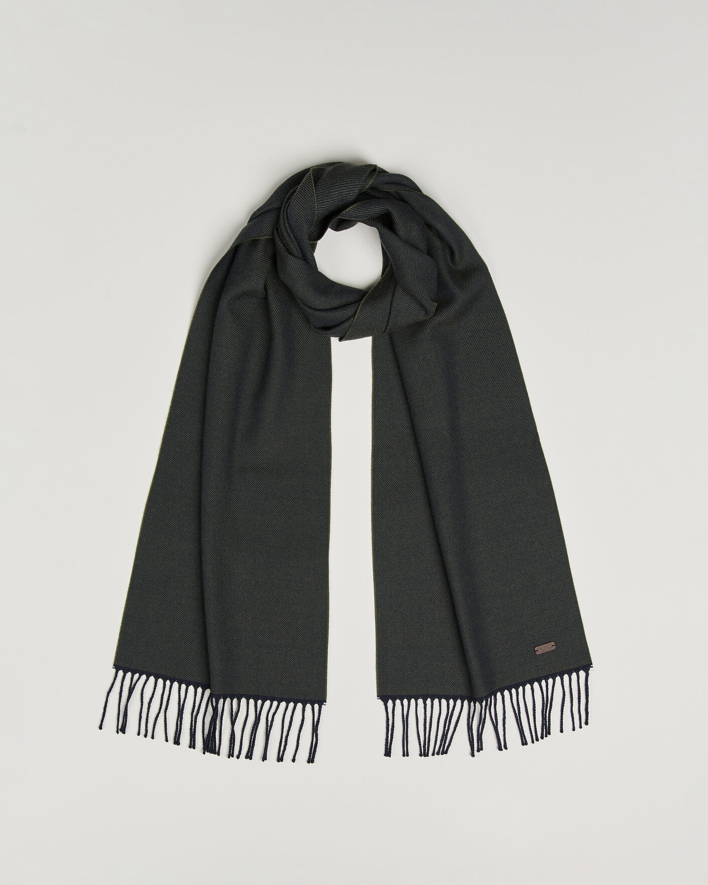 Men | Scarves | Eton | Twill Merino Wool Scarf Dark Green