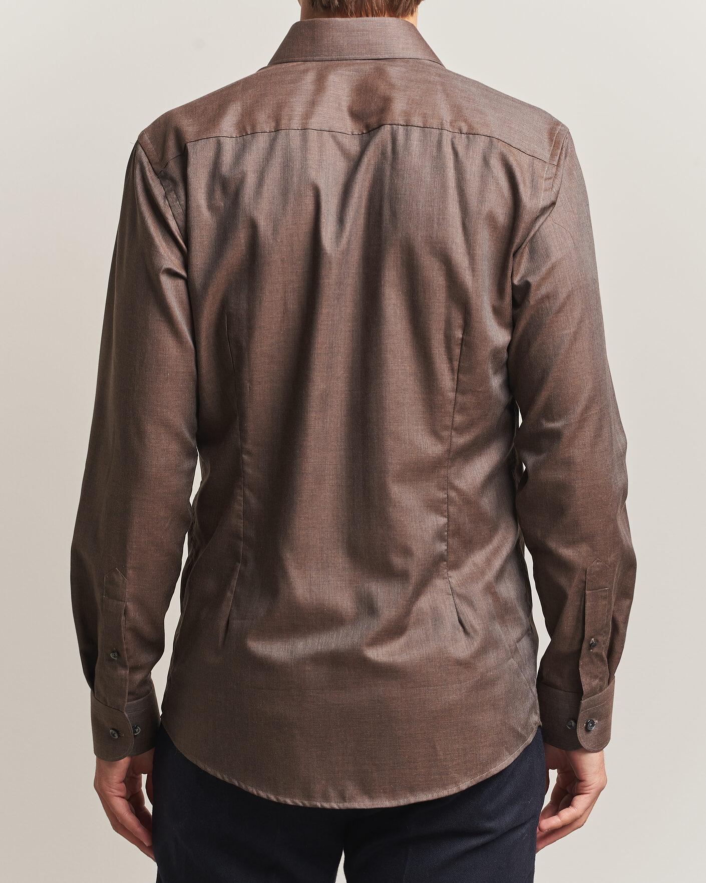 Men | Shirts | Eton | Slim Fit Signature Flannel Shirt Brown