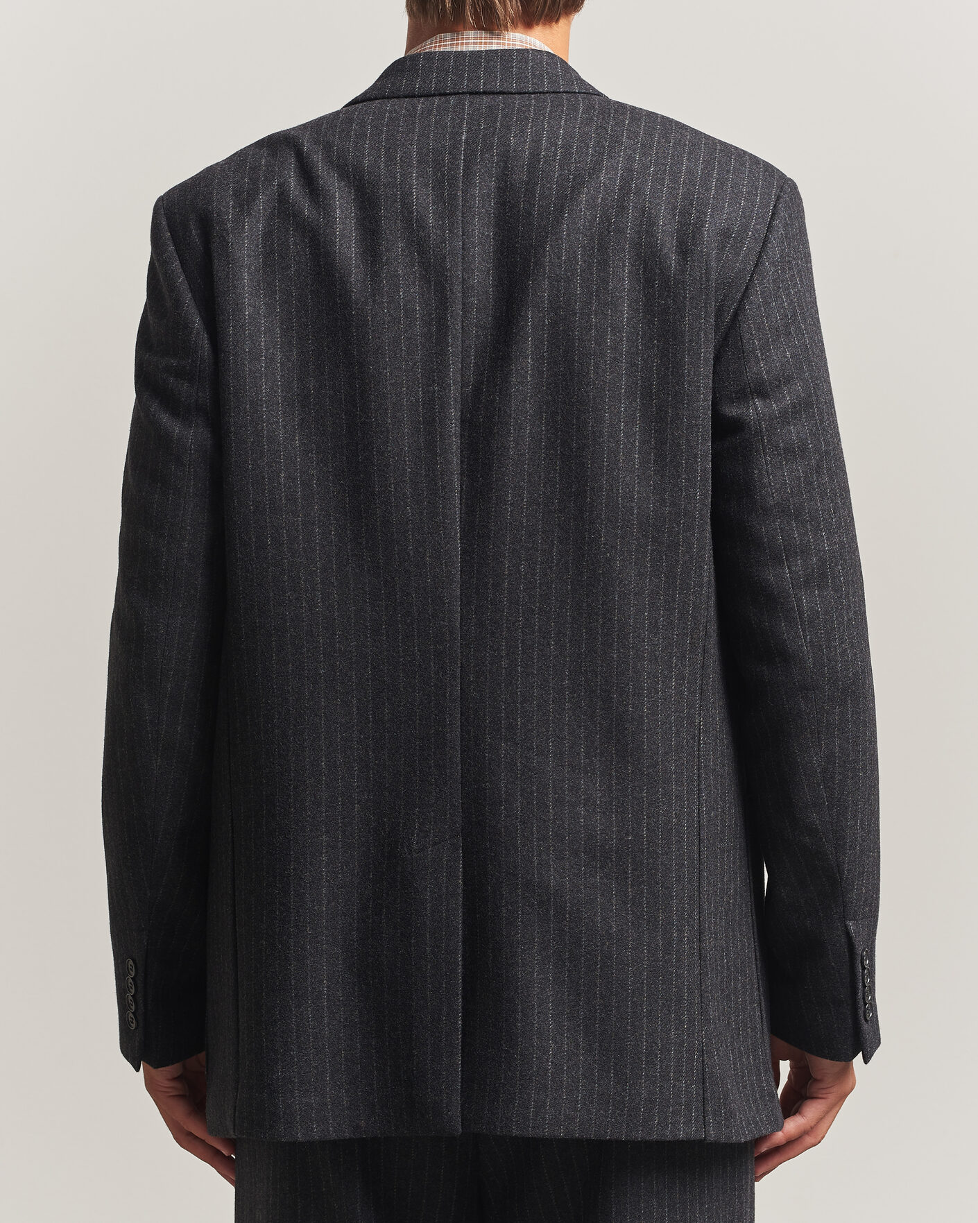 Men | Blazers | Filippa K | Michael Wool Flannel Pinstriped Blazer Anthracite
