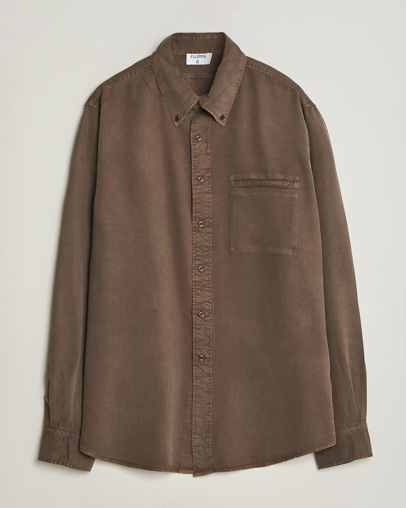 Men | Shirts | Filippa K | Zack Lyocell Shirt Ebony Brown