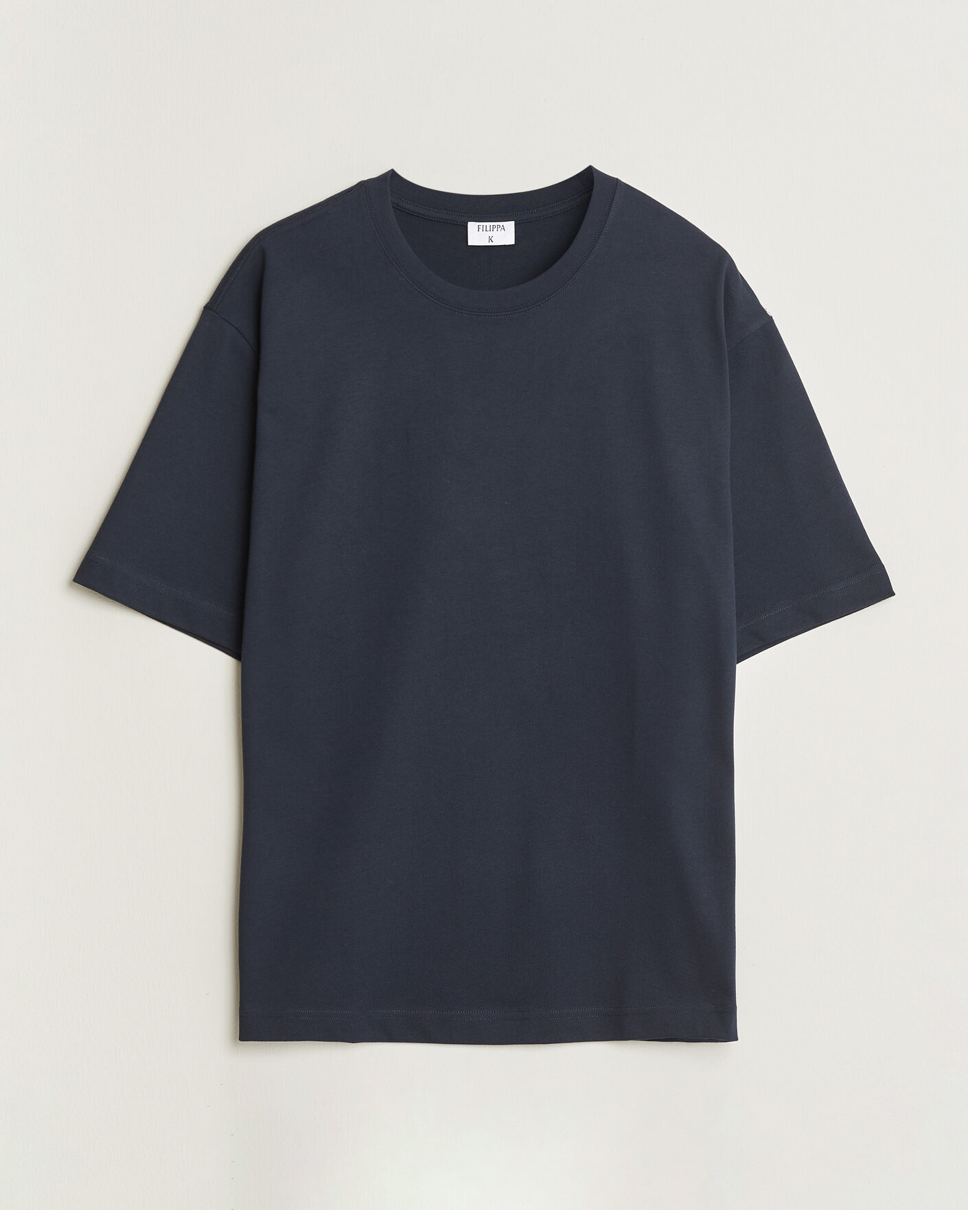 Men | T-Shirts | Filippa K | Heavy Cotton Crew Neck T-Shirt Night Blue