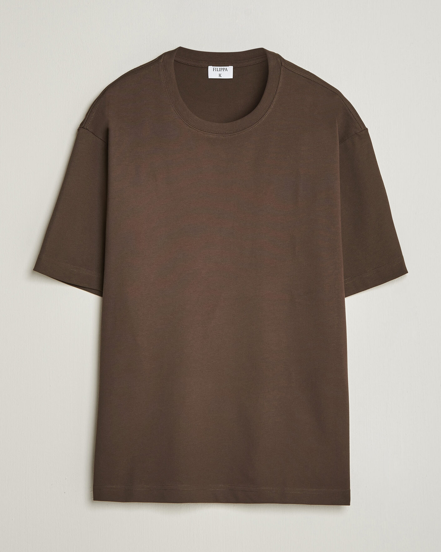 Men | T-Shirts | Filippa K | Heavy Cotton Crew Neck T-Shirt Golden Brown