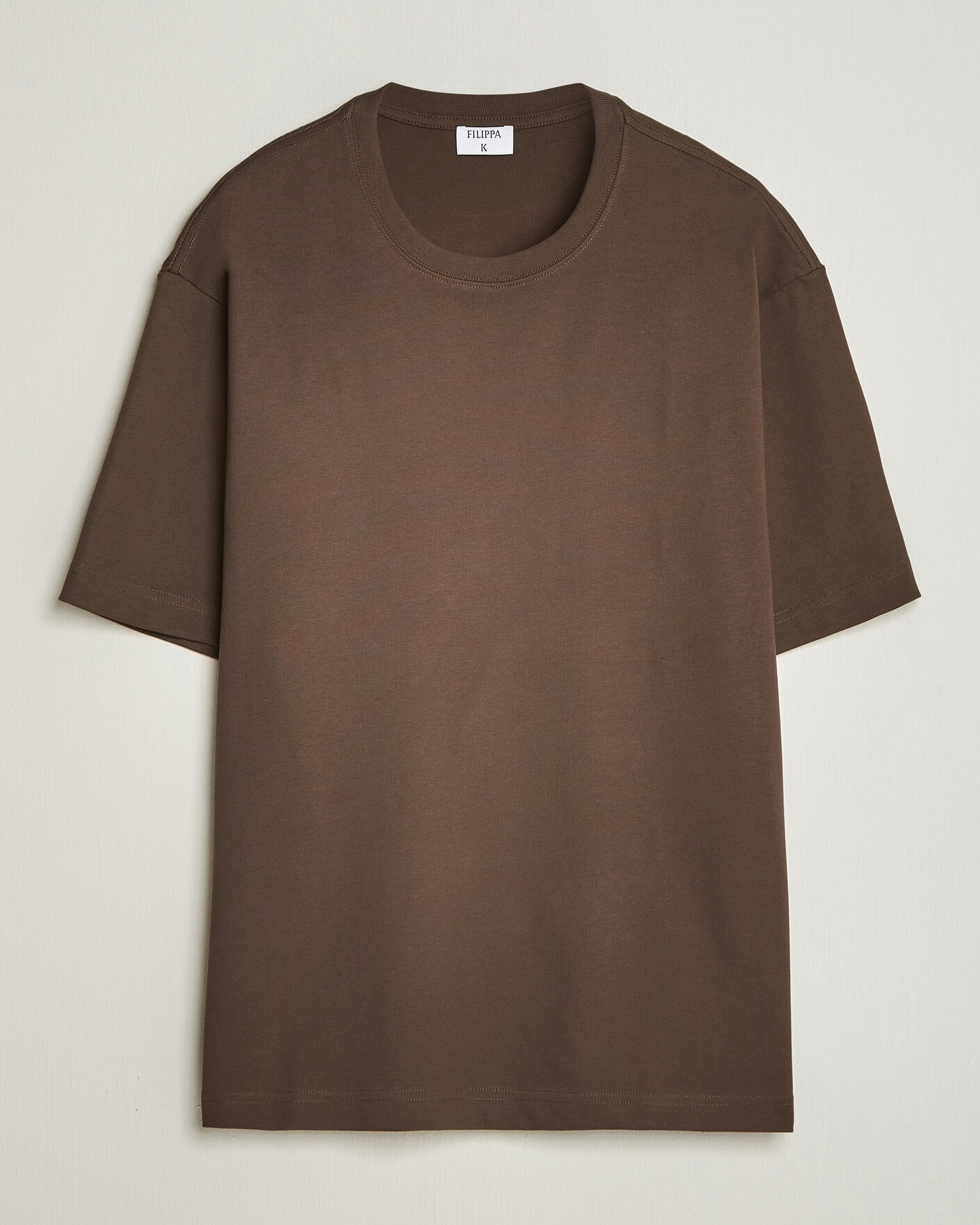 Men | T-Shirts | Filippa K | Heavy Cotton Crew Neck T-Shirt Golden Brown