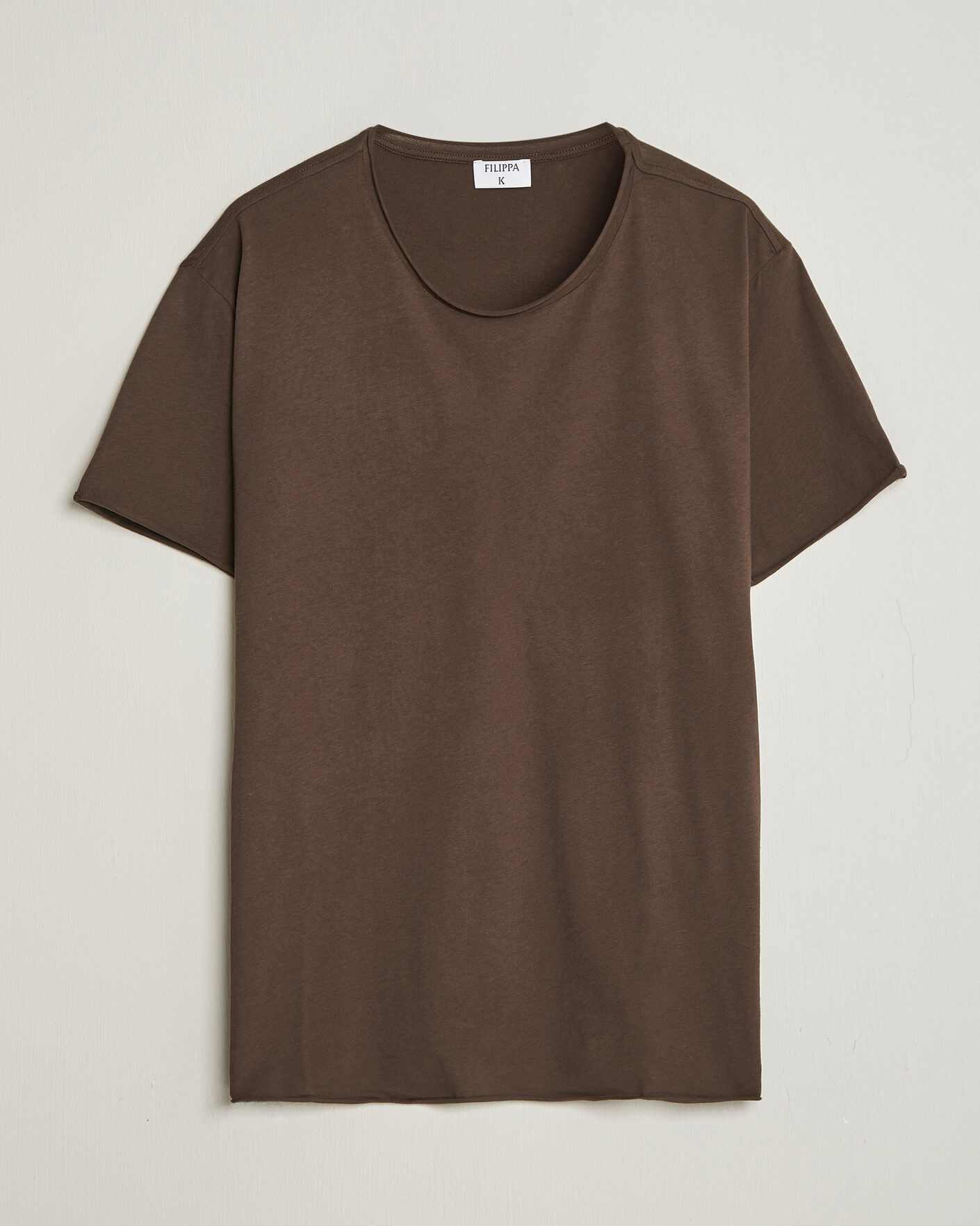 Men | T-Shirts | Filippa K | Roll Neck Crew Neck T-Shirt Golden Brown