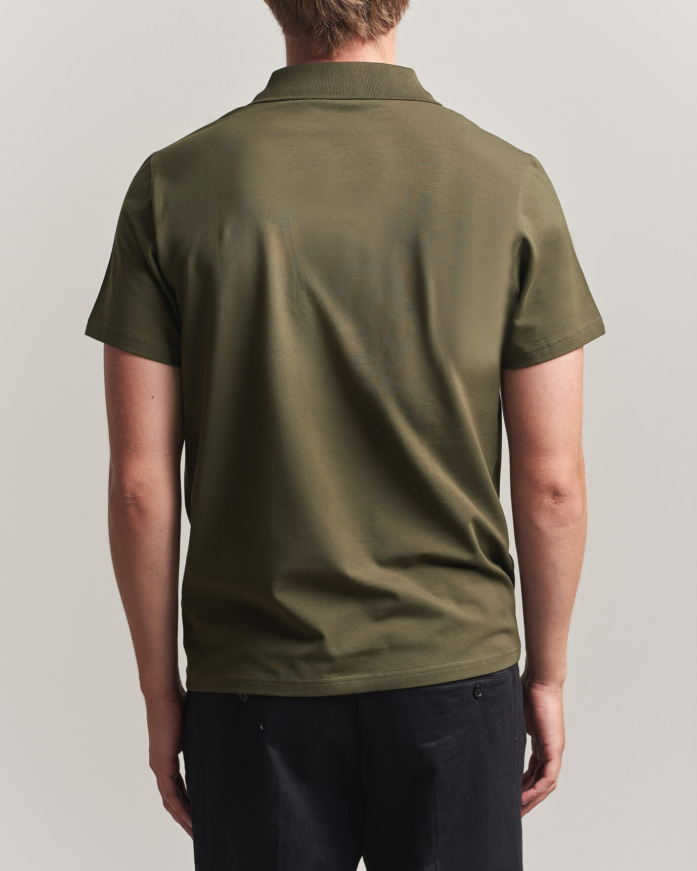Men | Polo Shirts | Filippa K | Soft Lycra Polo T-Shirt Ebony Brown