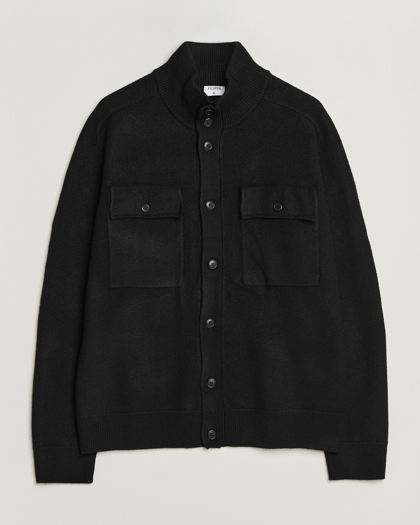 Men | Sweaters & Knitwear | Filippa K | Wool Knitted Cardigan Black