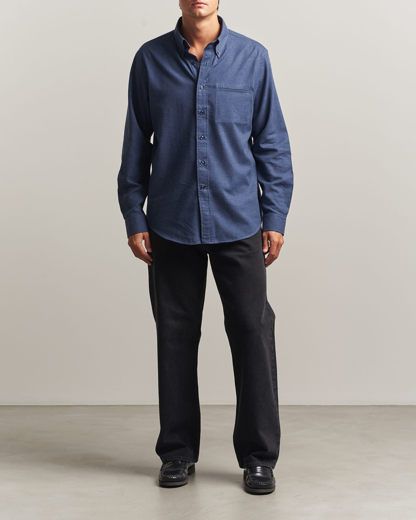 Men | Shirts | Filippa K | Zack Flannel Shirt Navy