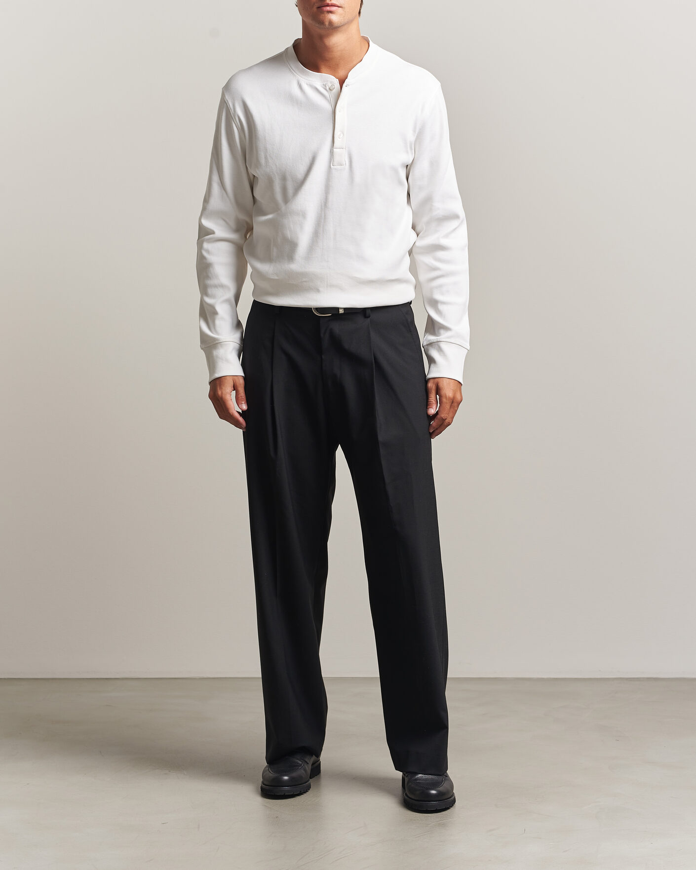 Men | Sweaters & Knitwear | Filippa K | Cotton Rib Henley White