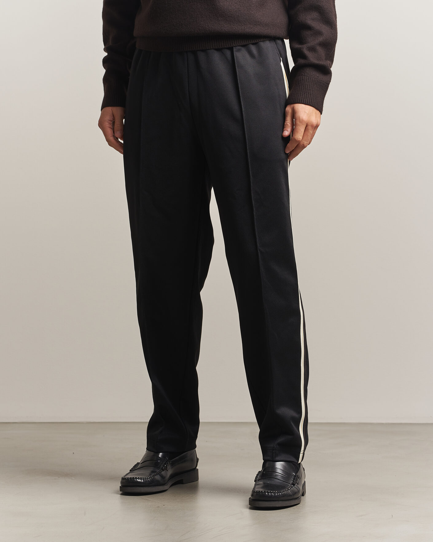 Men | Trousers | Fred Perry | Tipped Taped Track Pants Black