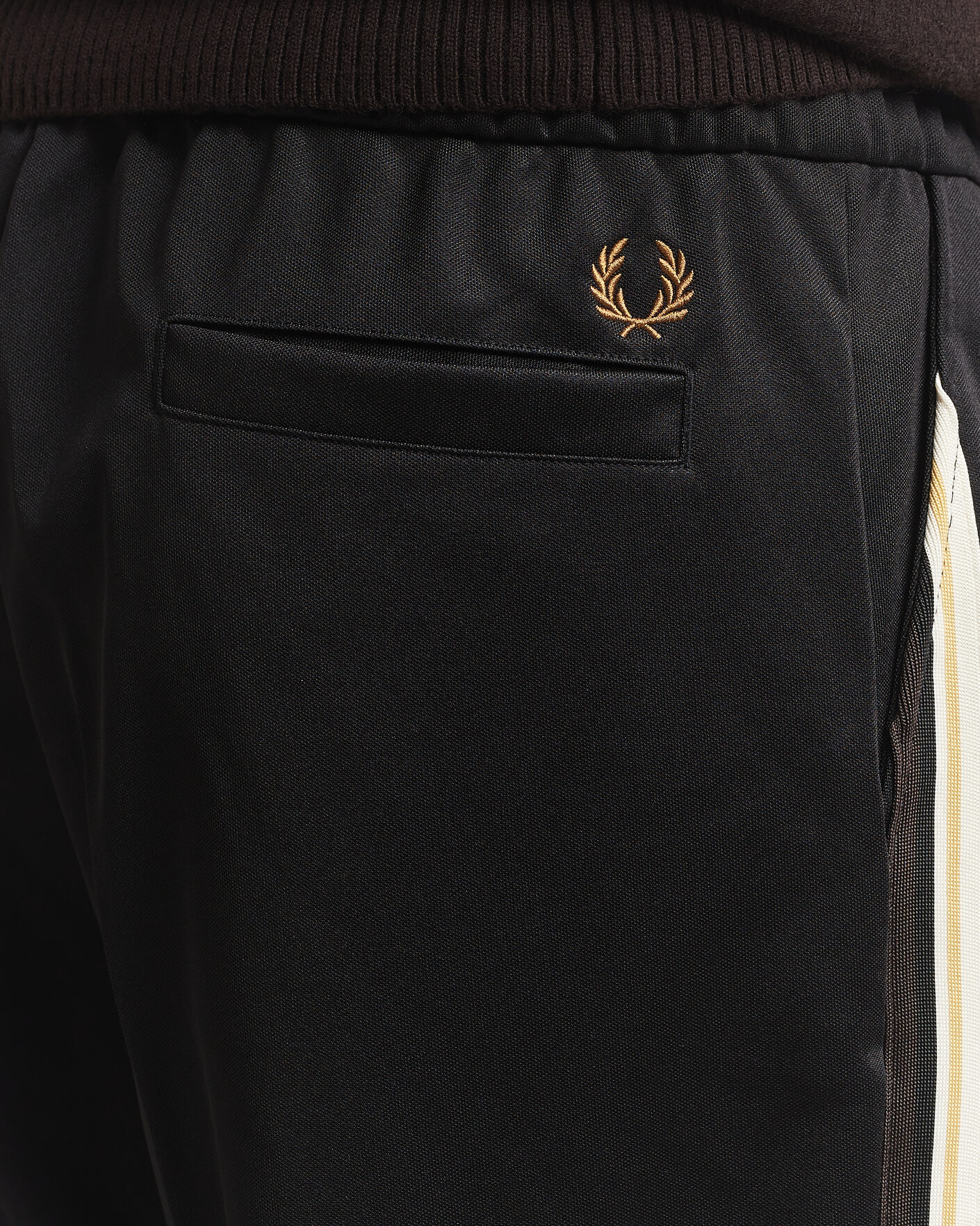 Men | Trousers | Fred Perry | Tipped Taped Track Pants Black