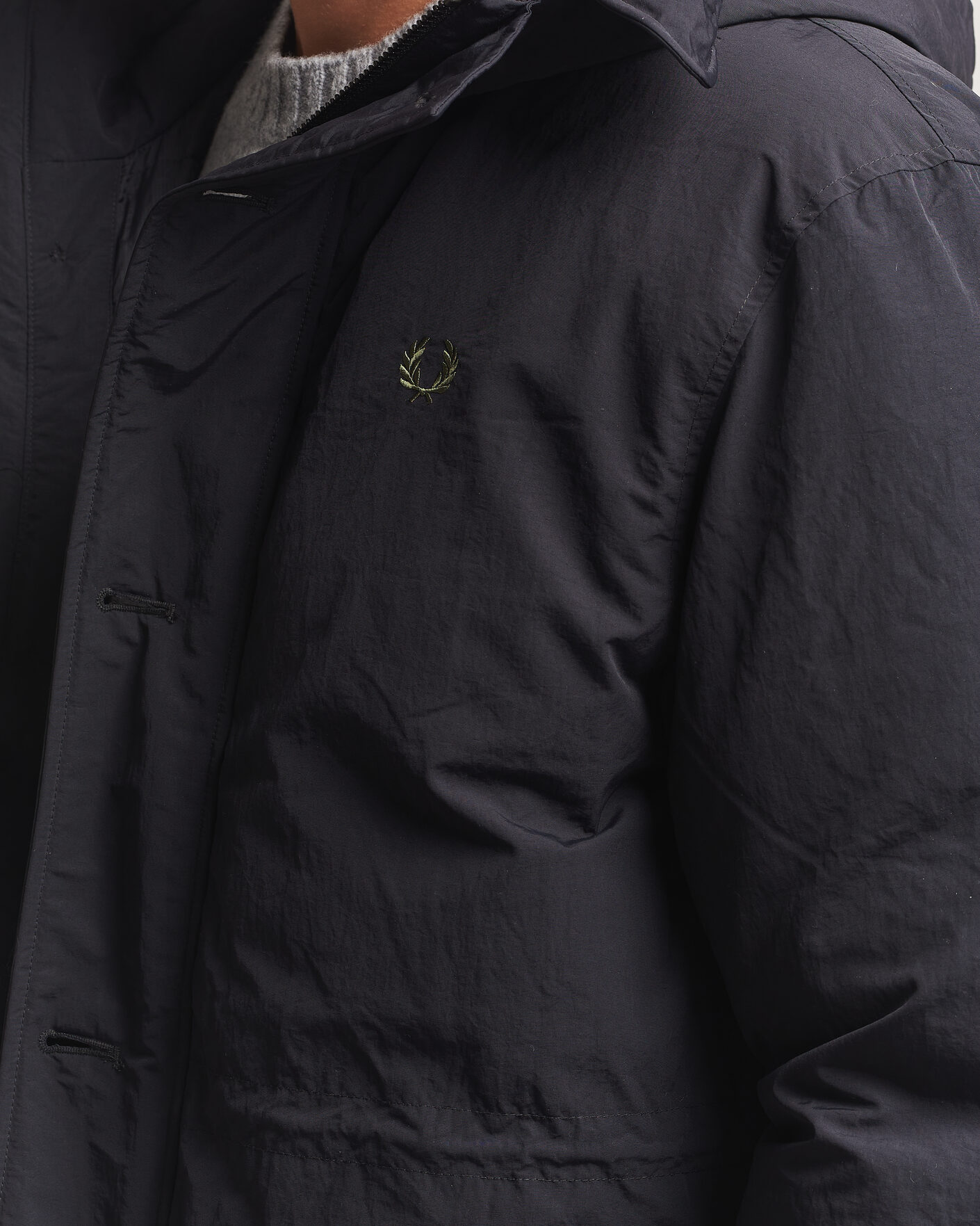 Men | Coats & Jackets | Fred Perry | Padded Patch Pocket Parka Black