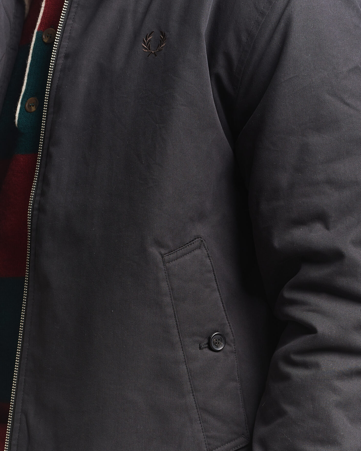 Men | Coats & Jackets | Fred Perry | Cotton Caban Jacket Black