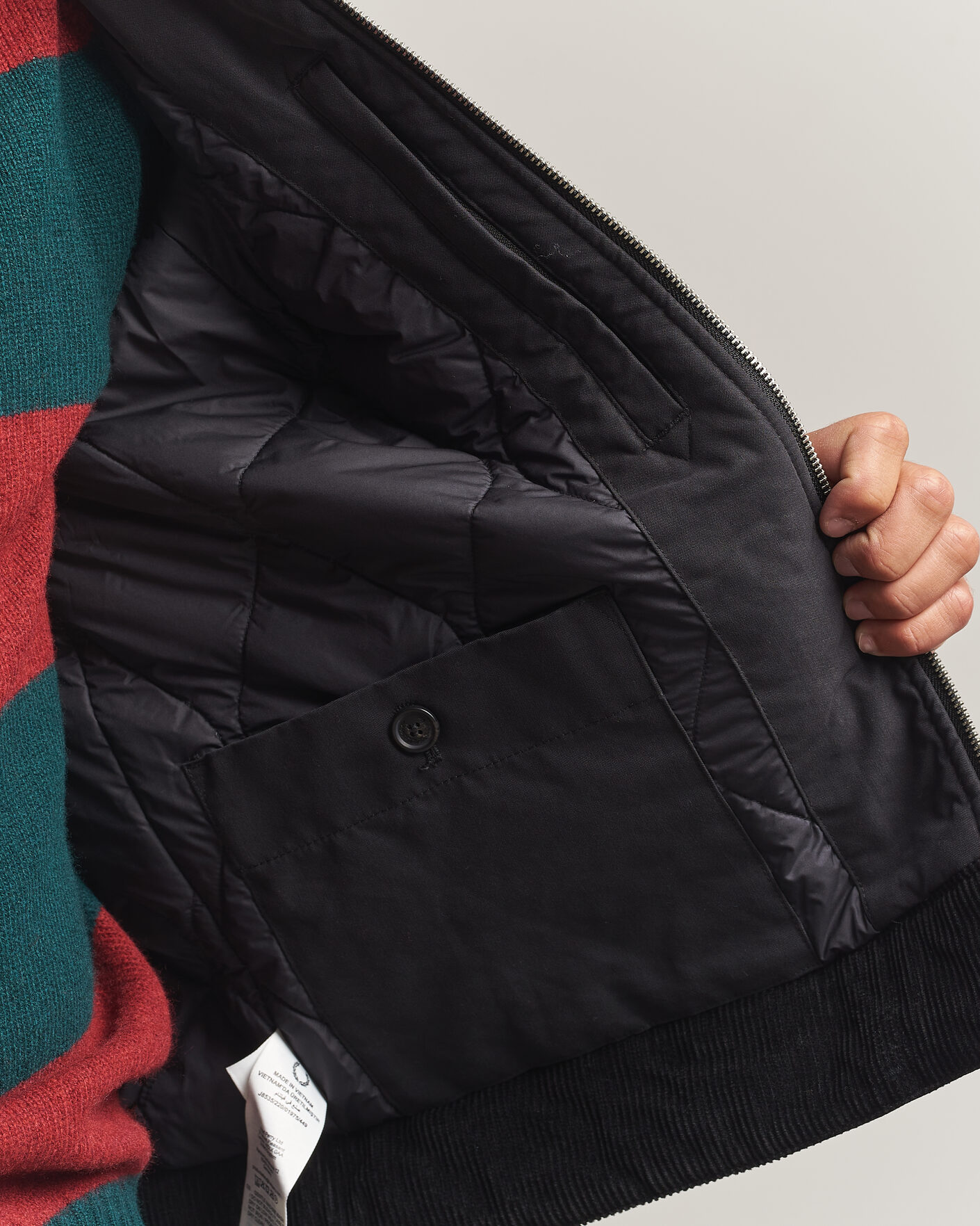 Men | Coats & Jackets | Fred Perry | Cotton Caban Jacket Black
