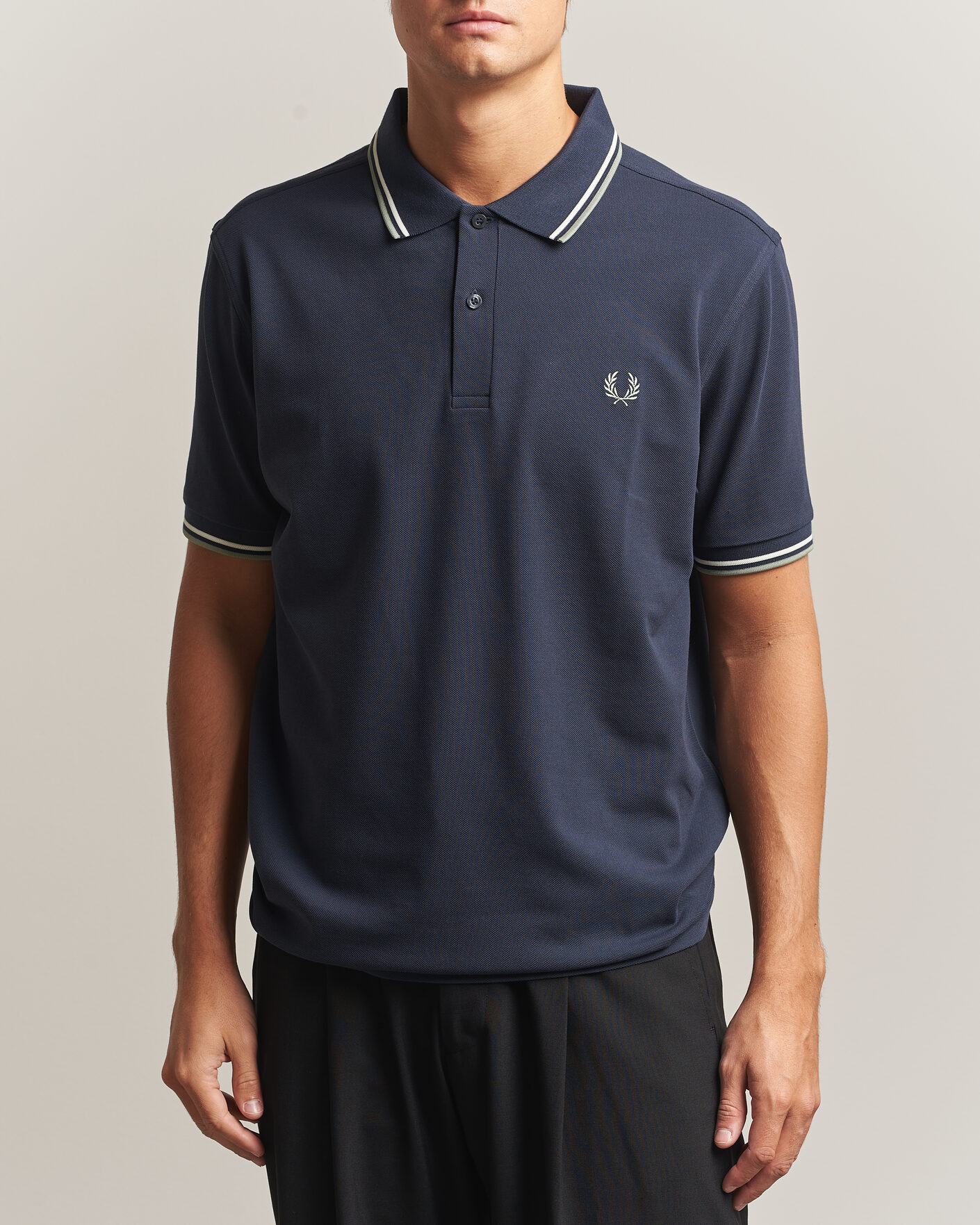 Men | Polo Shirts | Fred Perry | Twin Tipped Polo Shirt Dark Airforce
