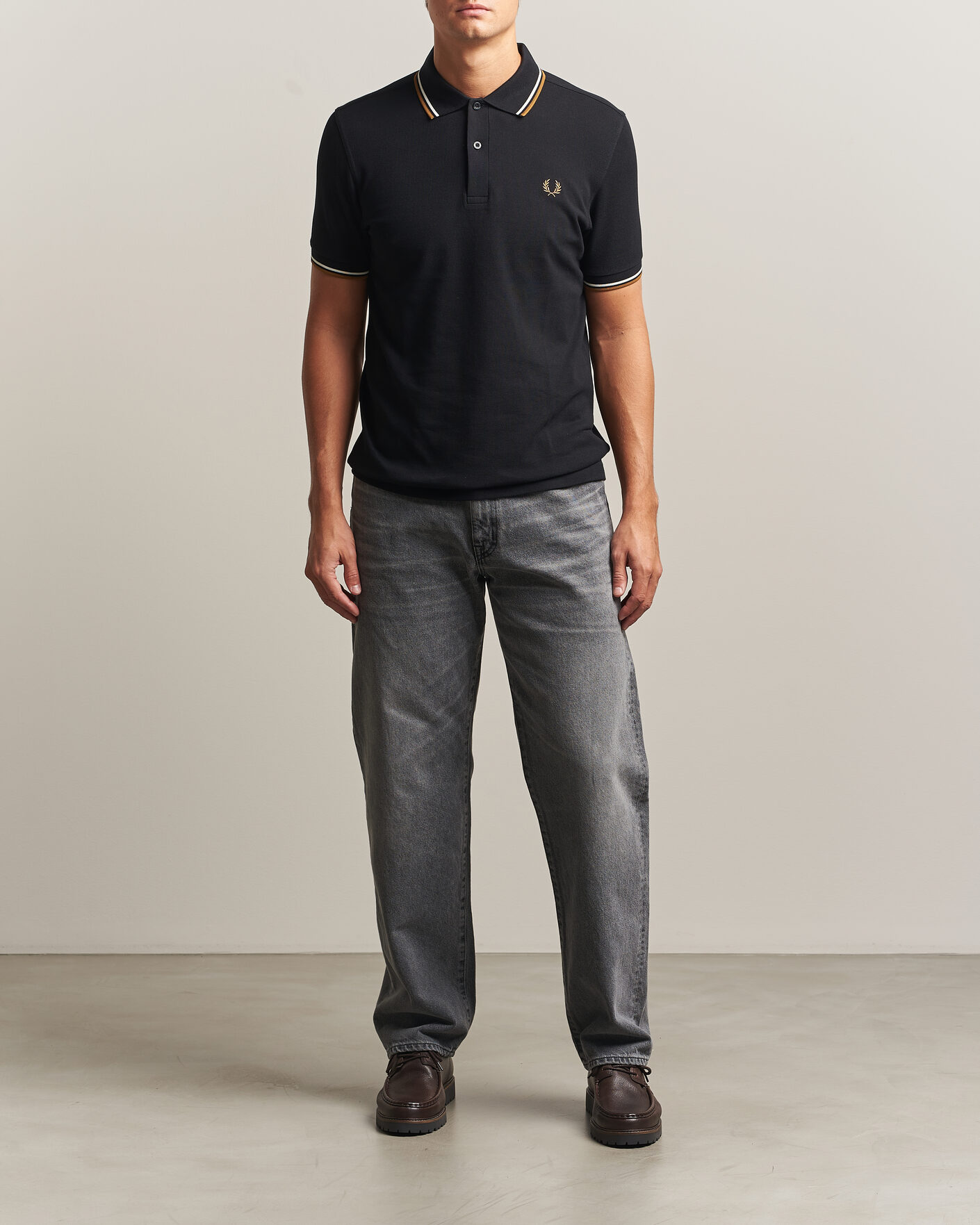Men | Polo Shirts | Fred Perry | Twin Tipped Polo Shirt Black