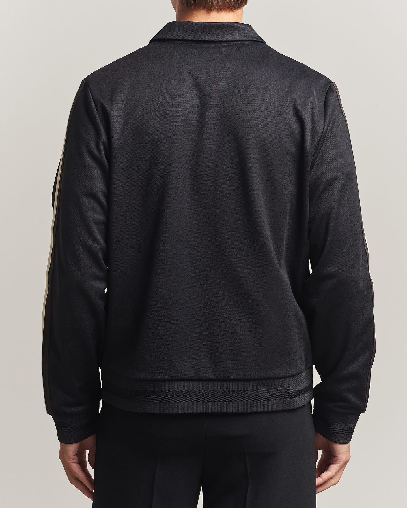 Men | Sweaters & Knitwear | Fred Perry | Tipped Taped Track Jacket Black