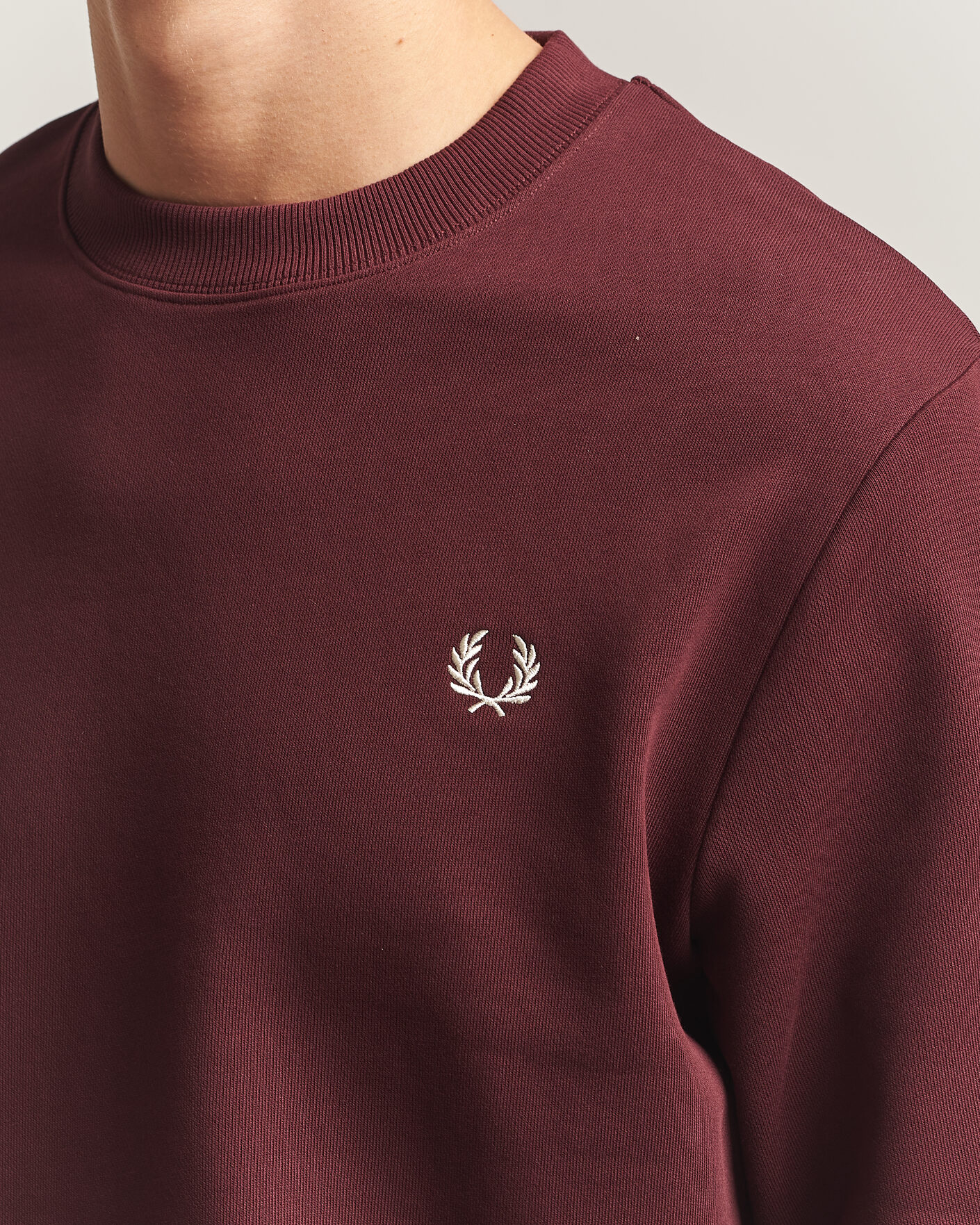 Men | Sweaters & Knitwear | Fred Perry | Crew Neck Sweatshirt Oxblood