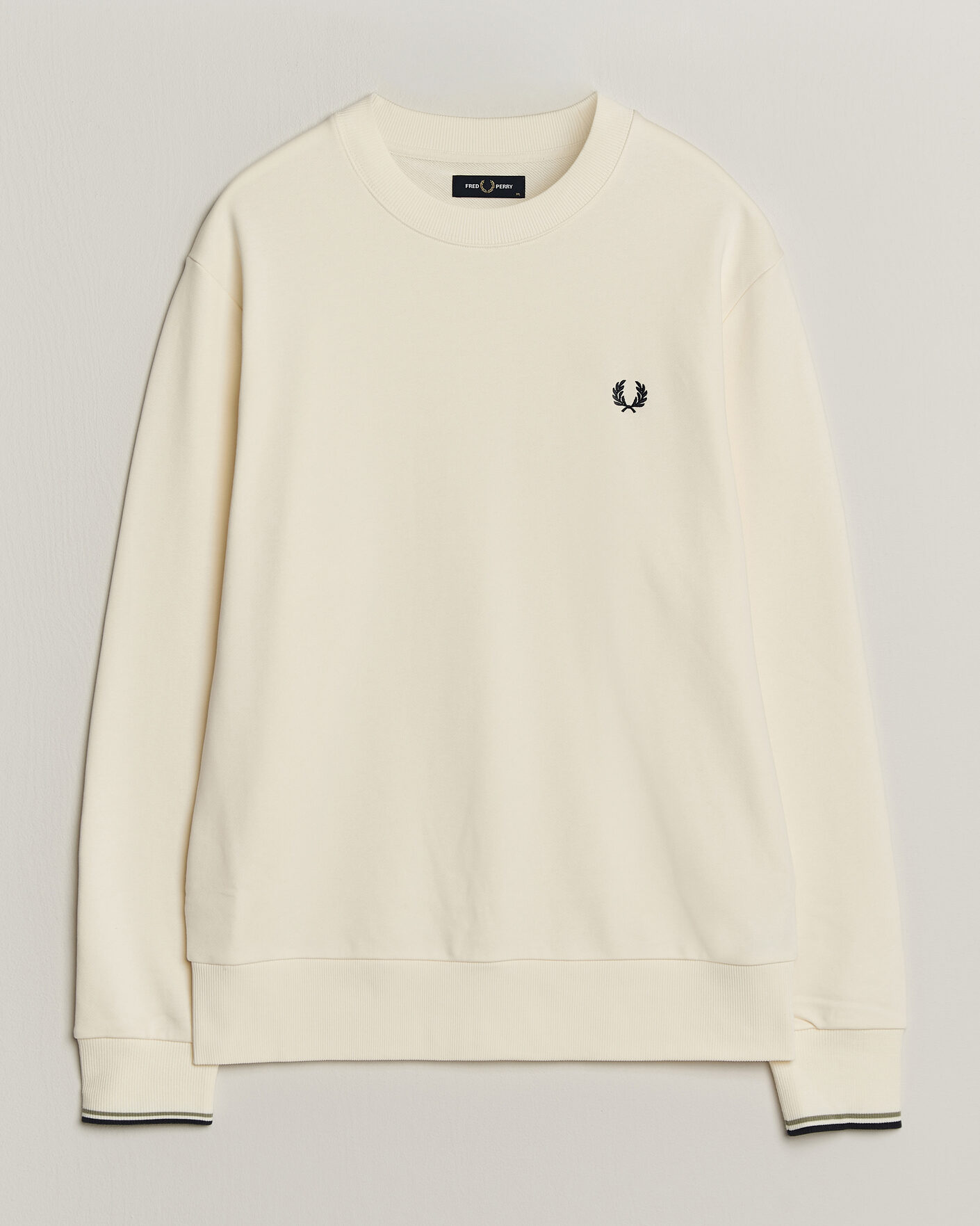 Men | Sweaters & Knitwear | Fred Perry | Crew Neck Sweatshirt Ecru