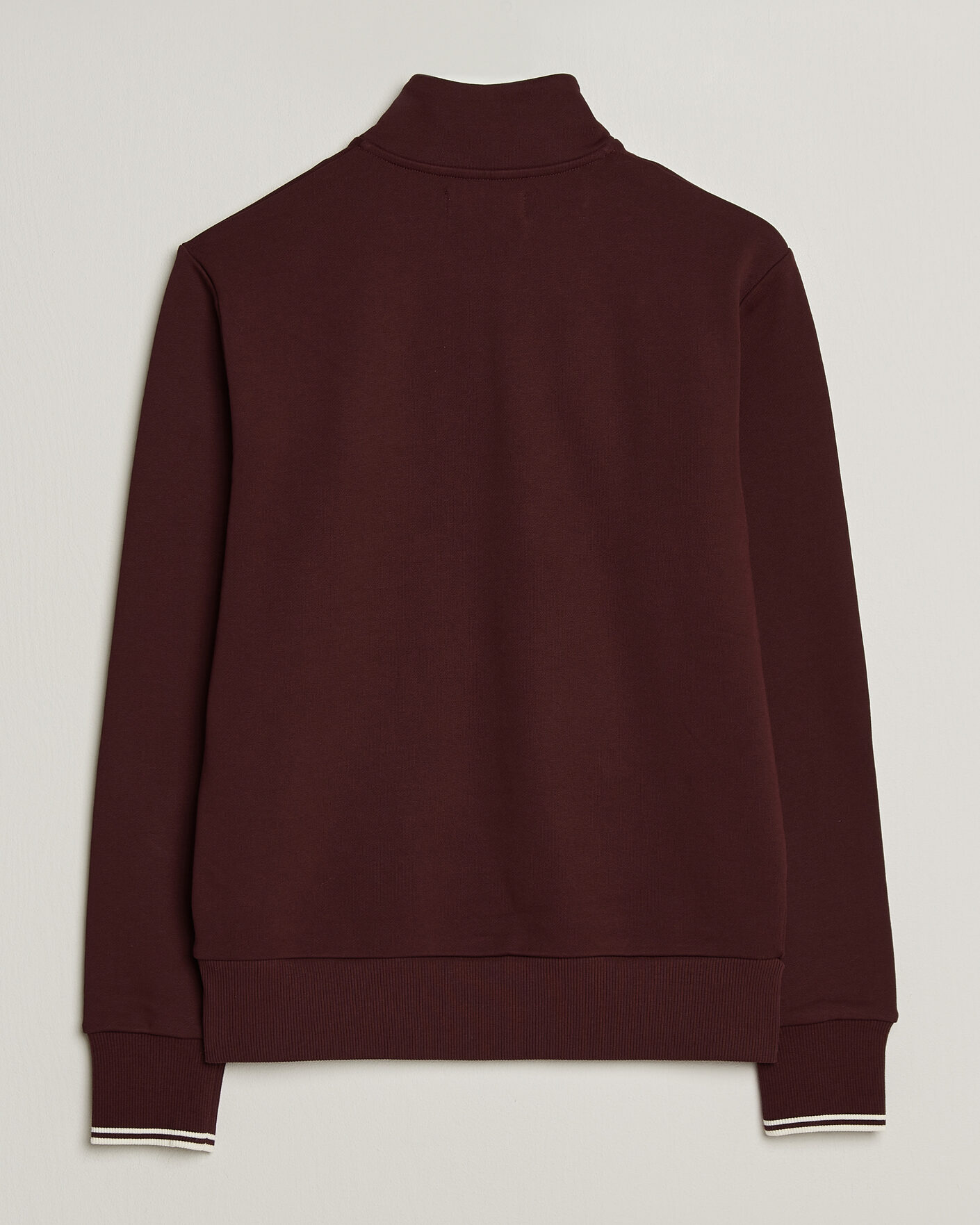 Men | Sweaters & Knitwear | Fred Perry | Half Zip Sweatshirt Oxblood