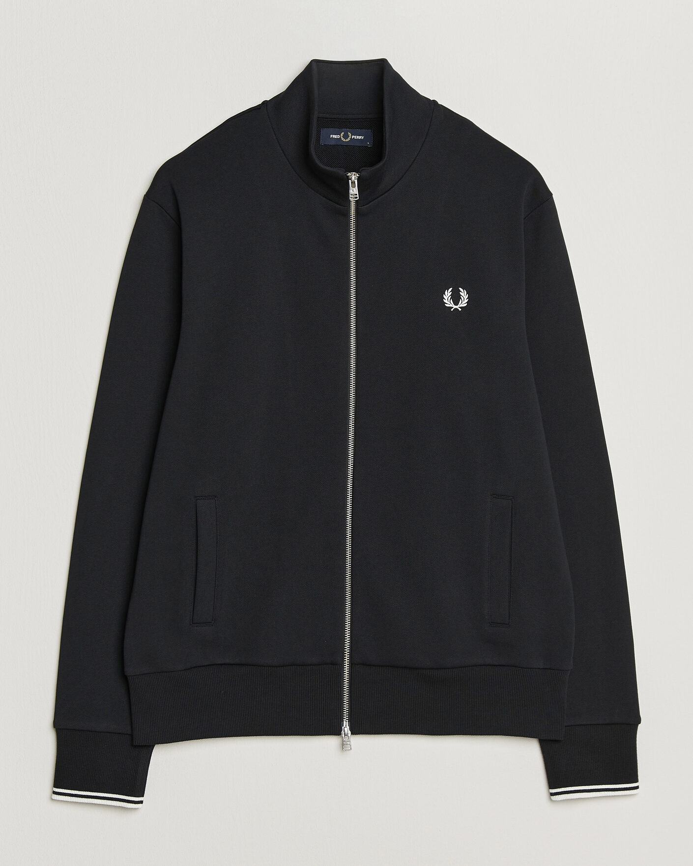Men | Sweaters & Knitwear | Fred Perry | Full Zip Sweatshirt Black