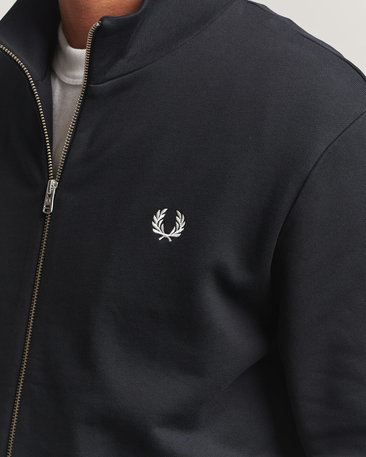 Men | Sweaters & Knitwear | Fred Perry | Full Zip Sweatshirt Black