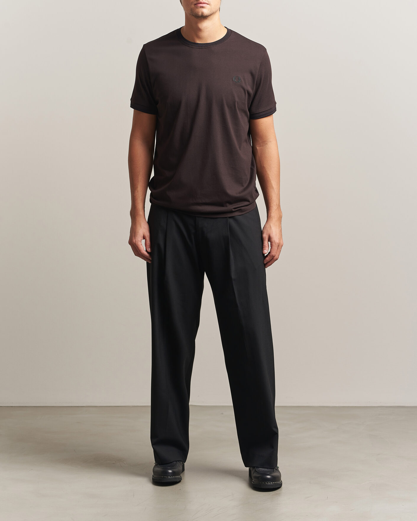 Men | T-Shirts | Fred Perry | Twin Tipped T-Shirt Rich Brown